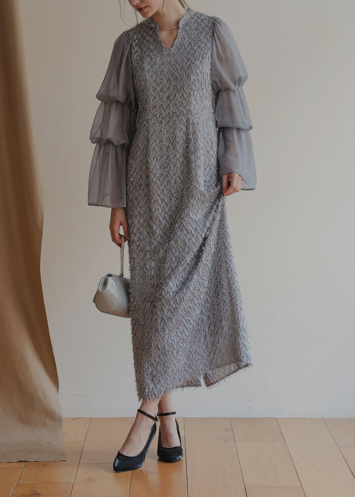デザインスリーブシャギードレスのドレス|Dorry Doll / LE'RURE