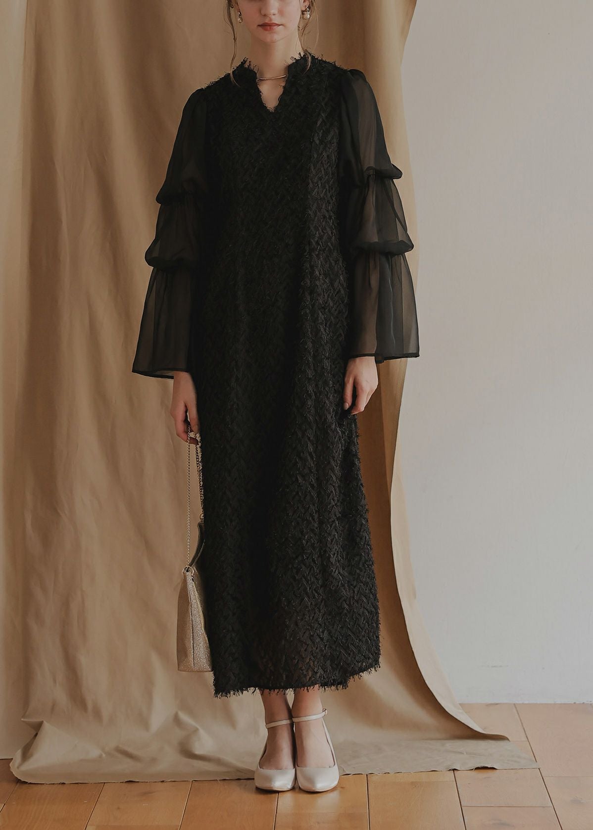 デザインスリーブシャギードレスのドレス|Dorry Doll / LE'RURE