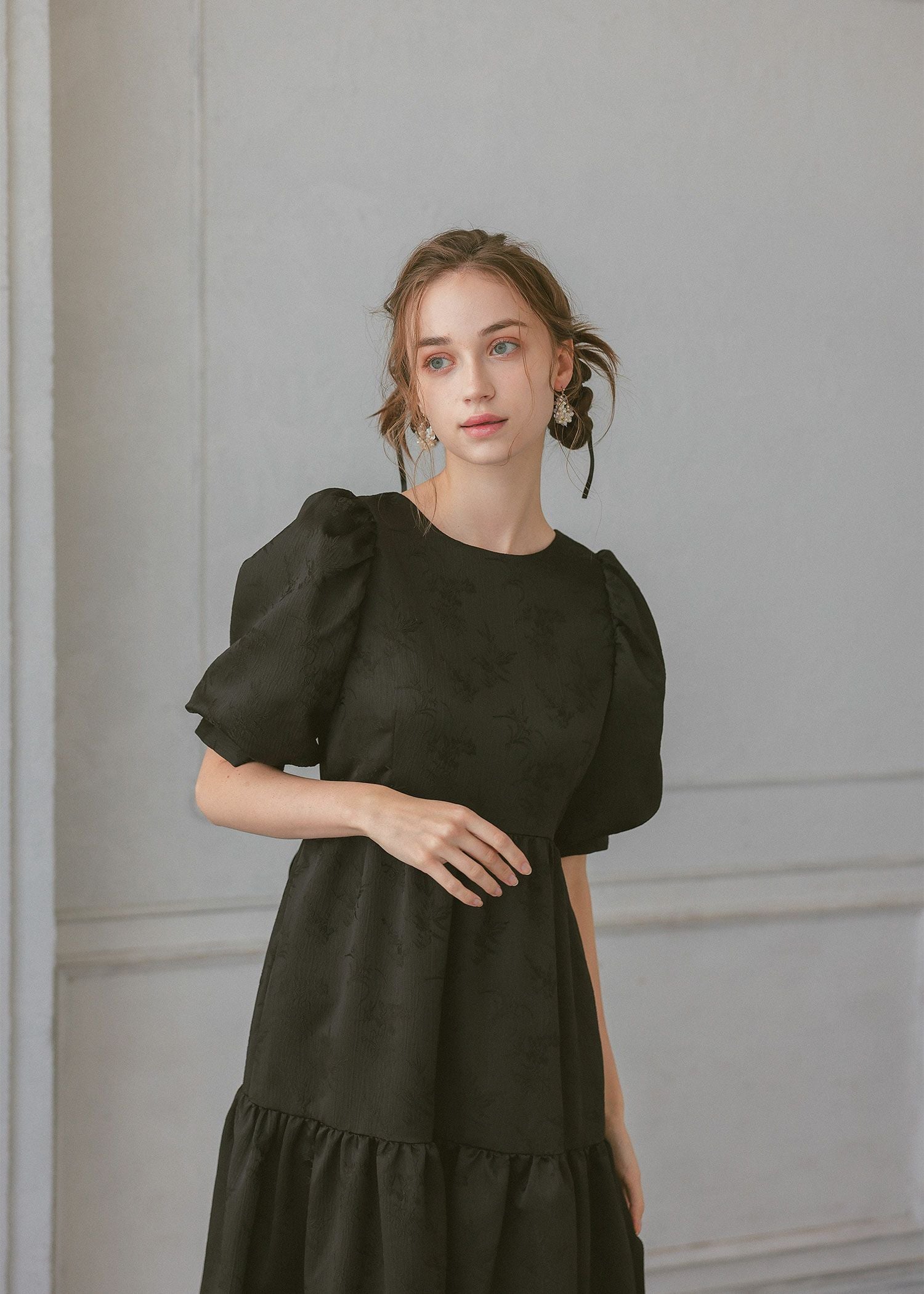 DorryDoll｜ティアードジャガードドレス