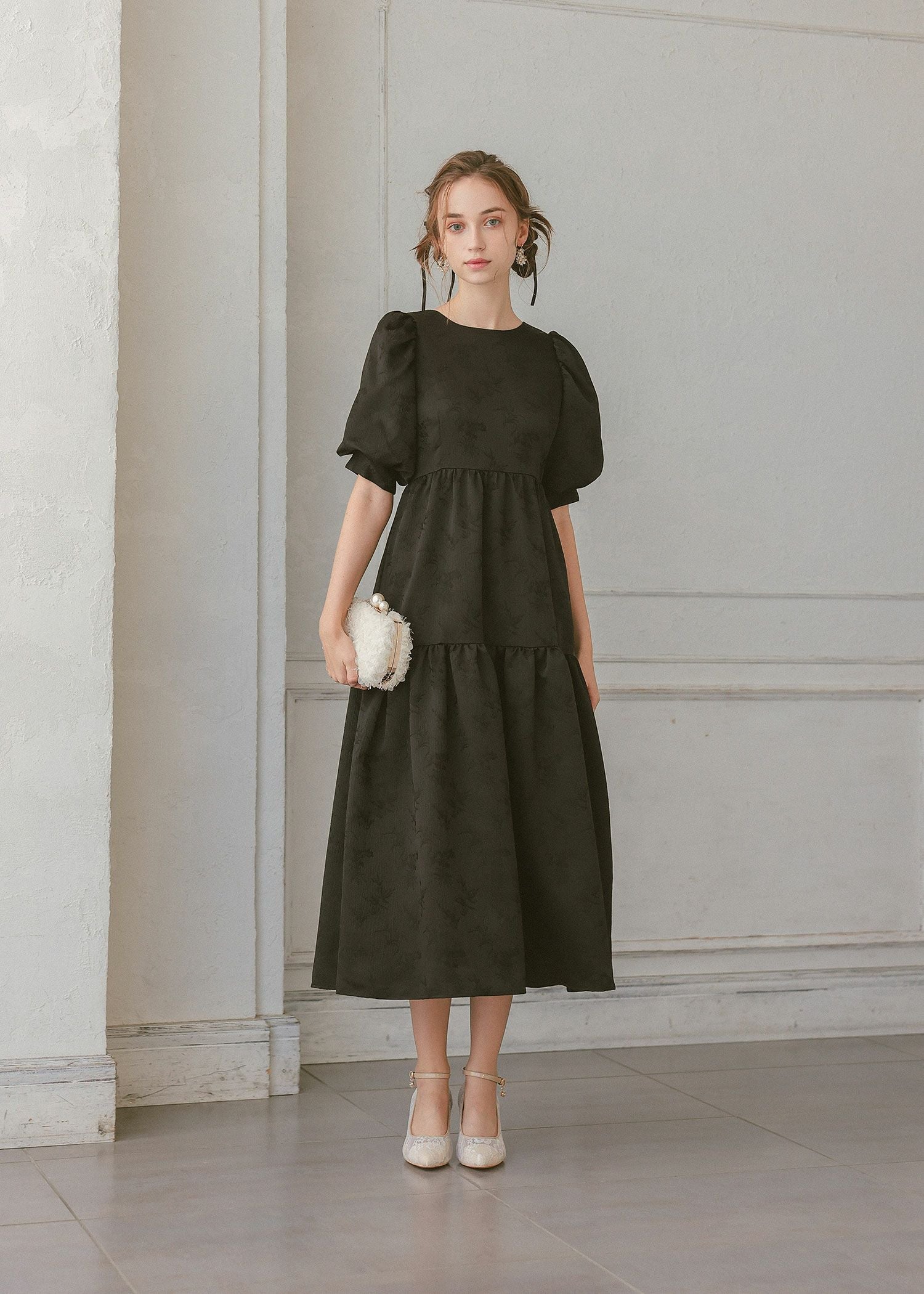 DorryDoll｜ティアードジャガードドレス