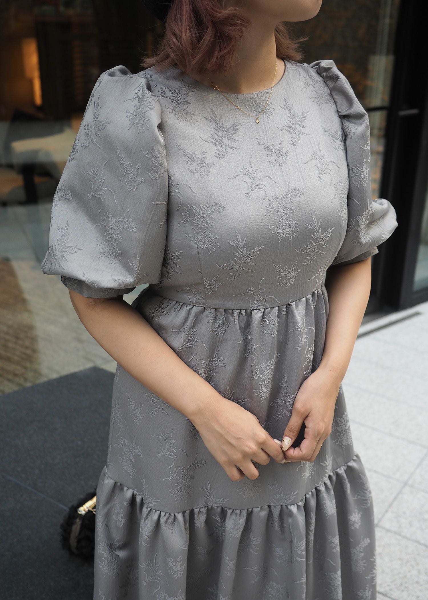 DorryDoll｜ティアードジャガードドレス