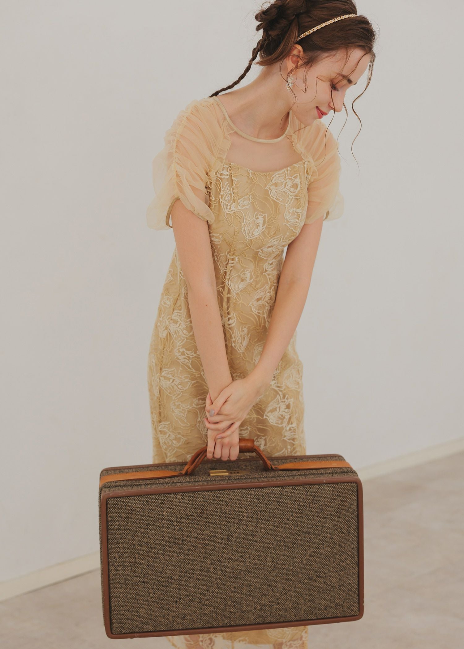 フラワーチュールギャザーパフドレスのドレス|Dorry Doll / LE'RURE