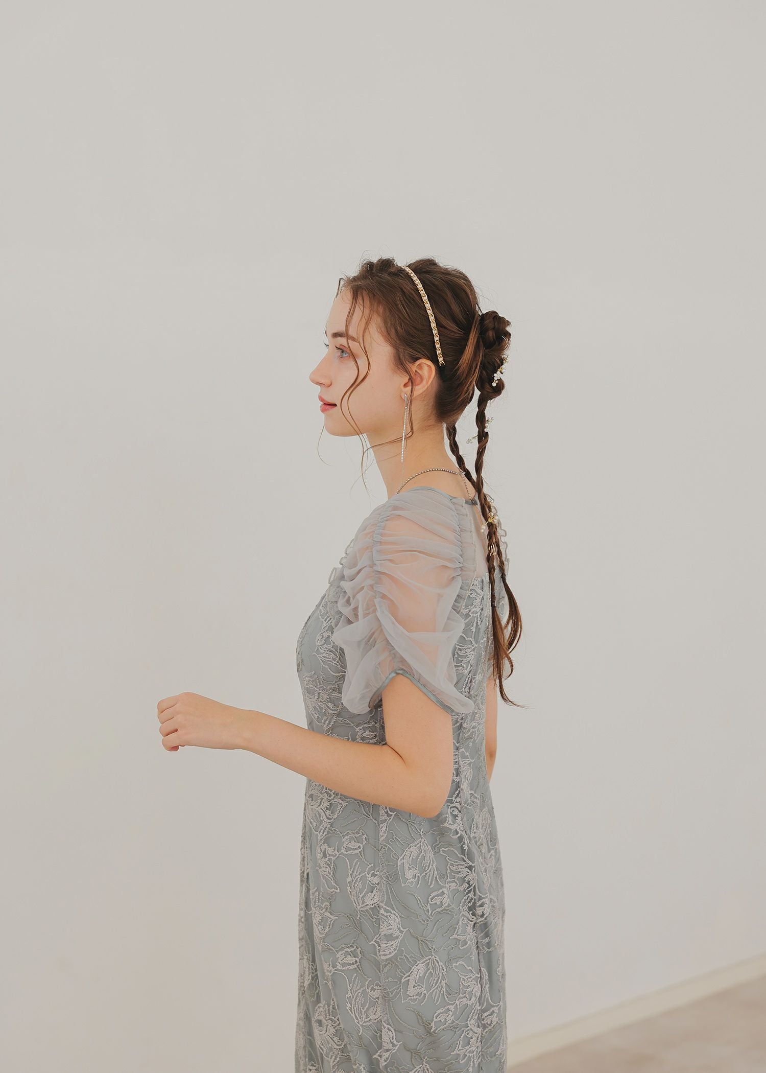 フラワーチュールギャザーパフドレスのドレス|Dorry Doll / LE'RURE