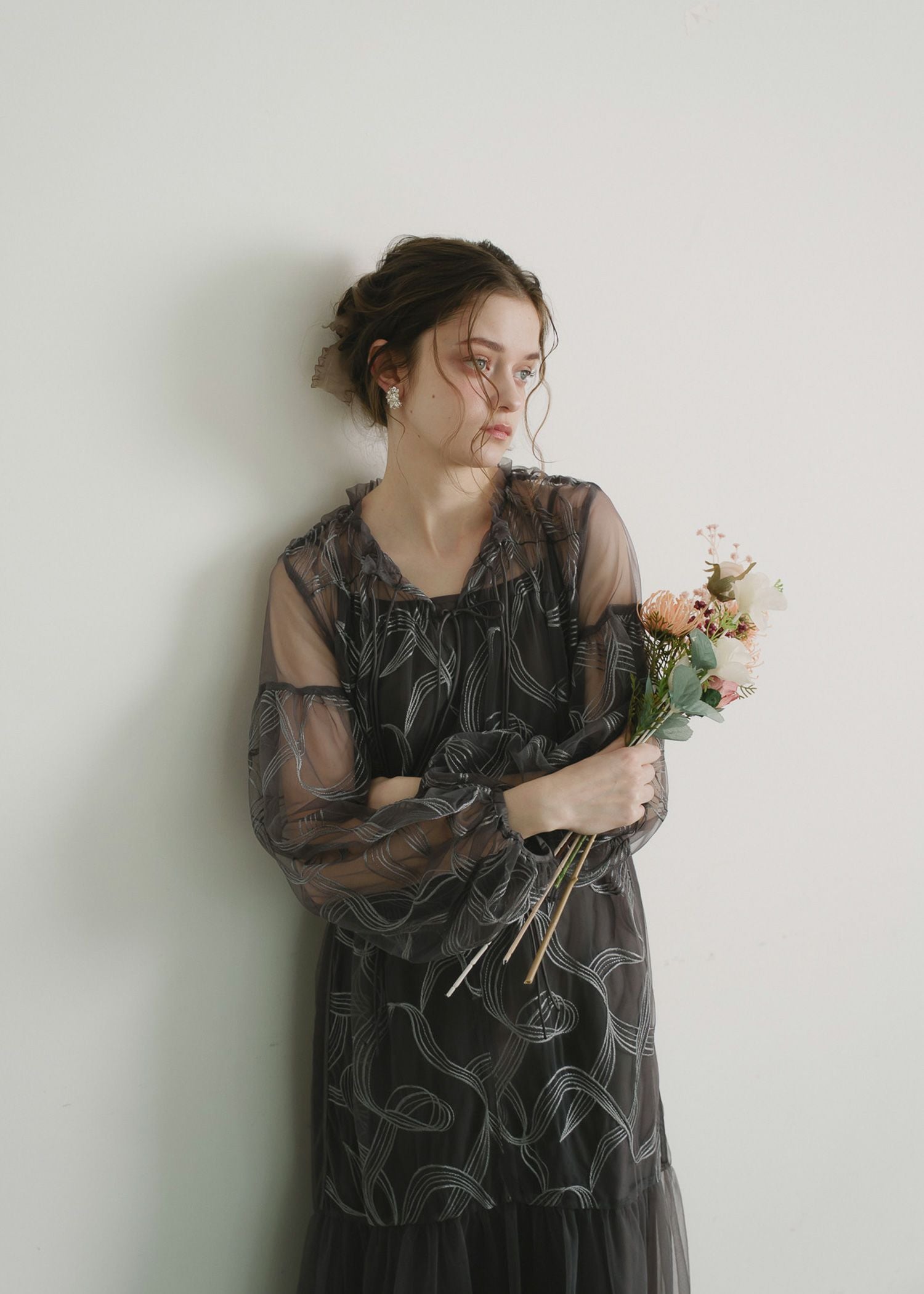 リボンエンブロイダリーレイヤードドレス｜DorryDoll