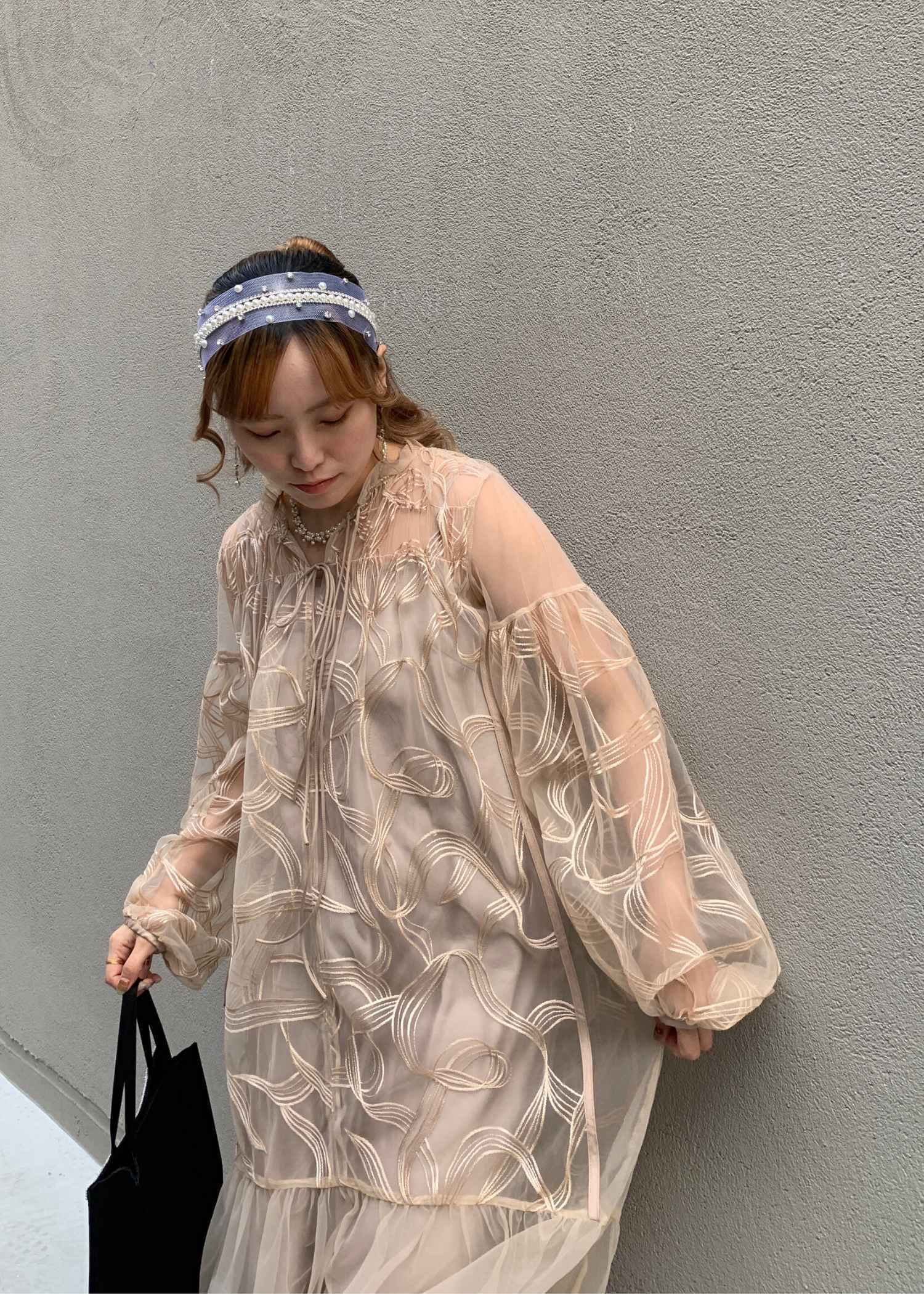 リボンエンブロイダリーレイヤードドレス｜DorryDoll