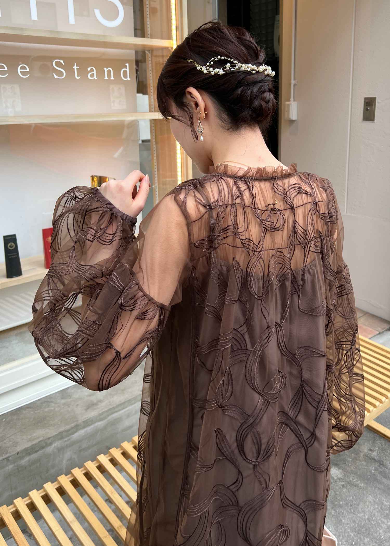 リボンエンブロイダリーレイヤードドレス｜DorryDoll