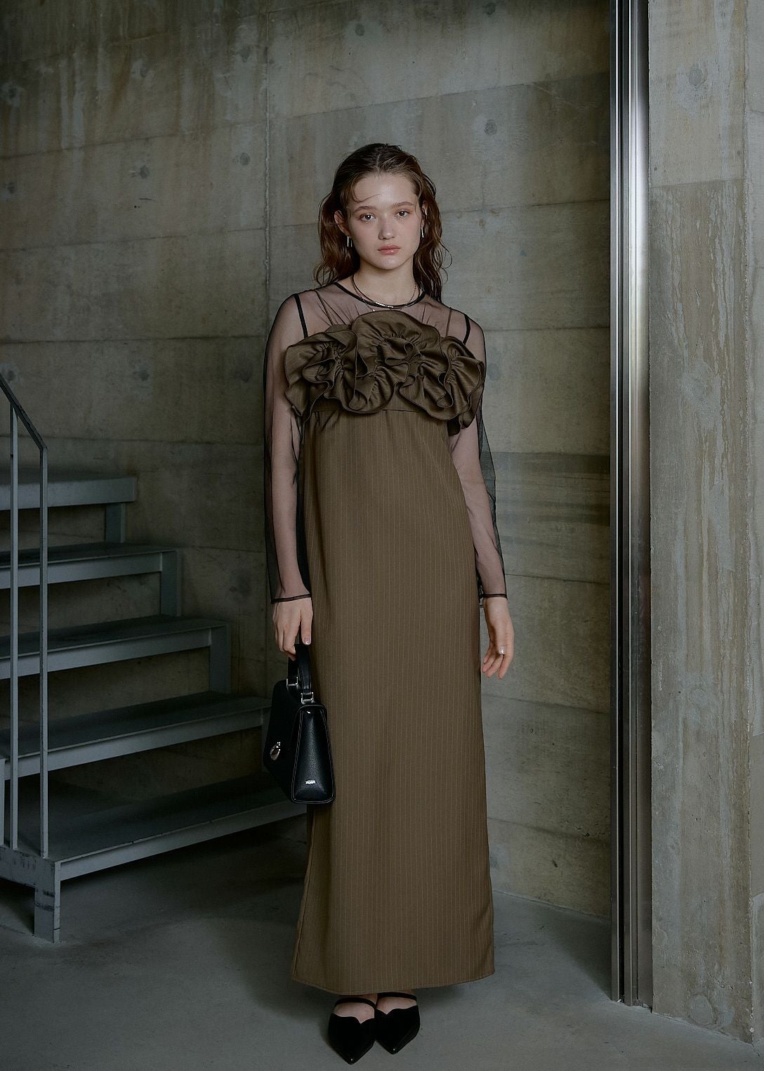 Wavy frill bustier stripe dressのドレス|Dorry Doll / LE'RURE