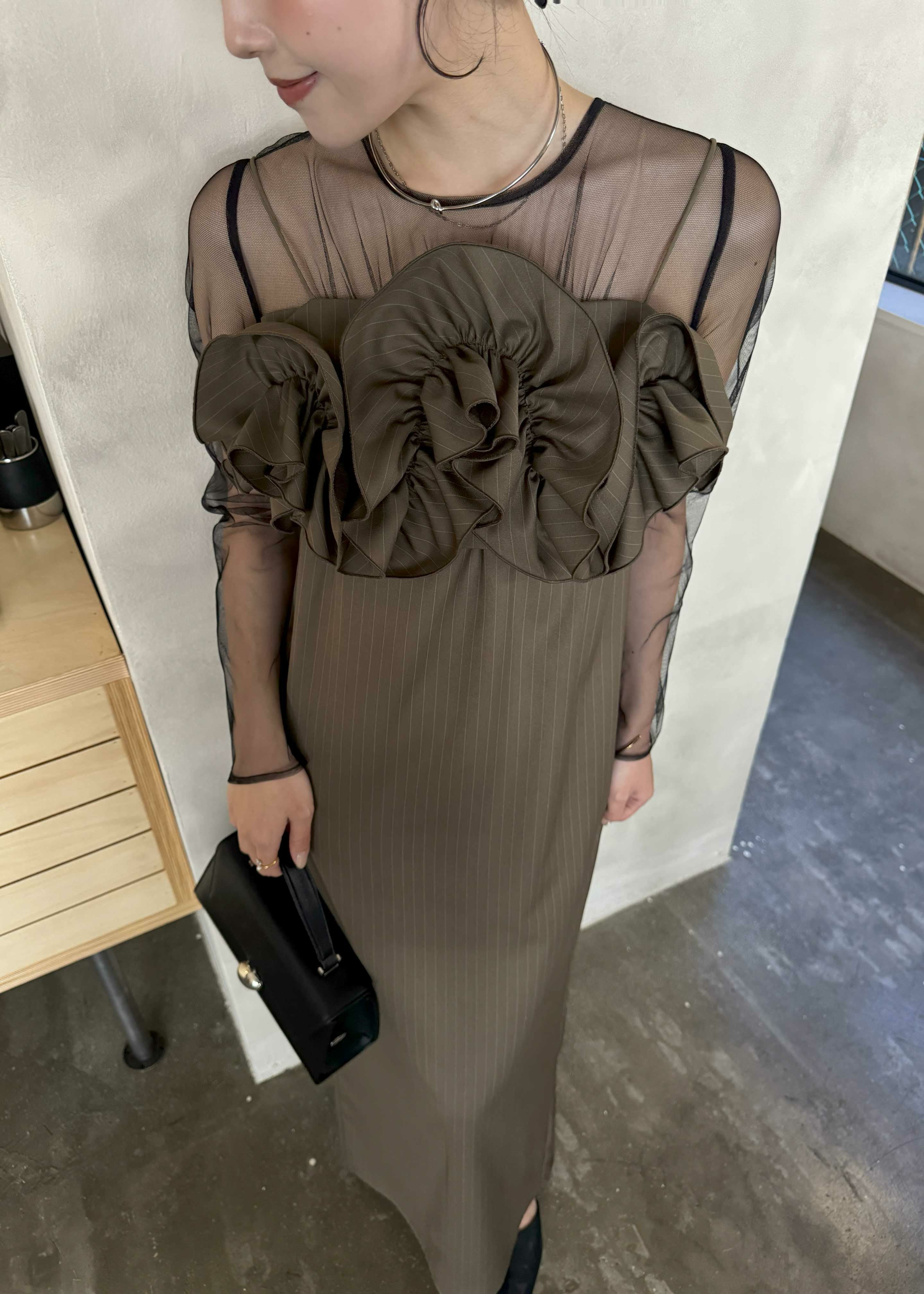 Wavy frill bustier stripe dressのドレス|Dorry Doll / LE'RURE