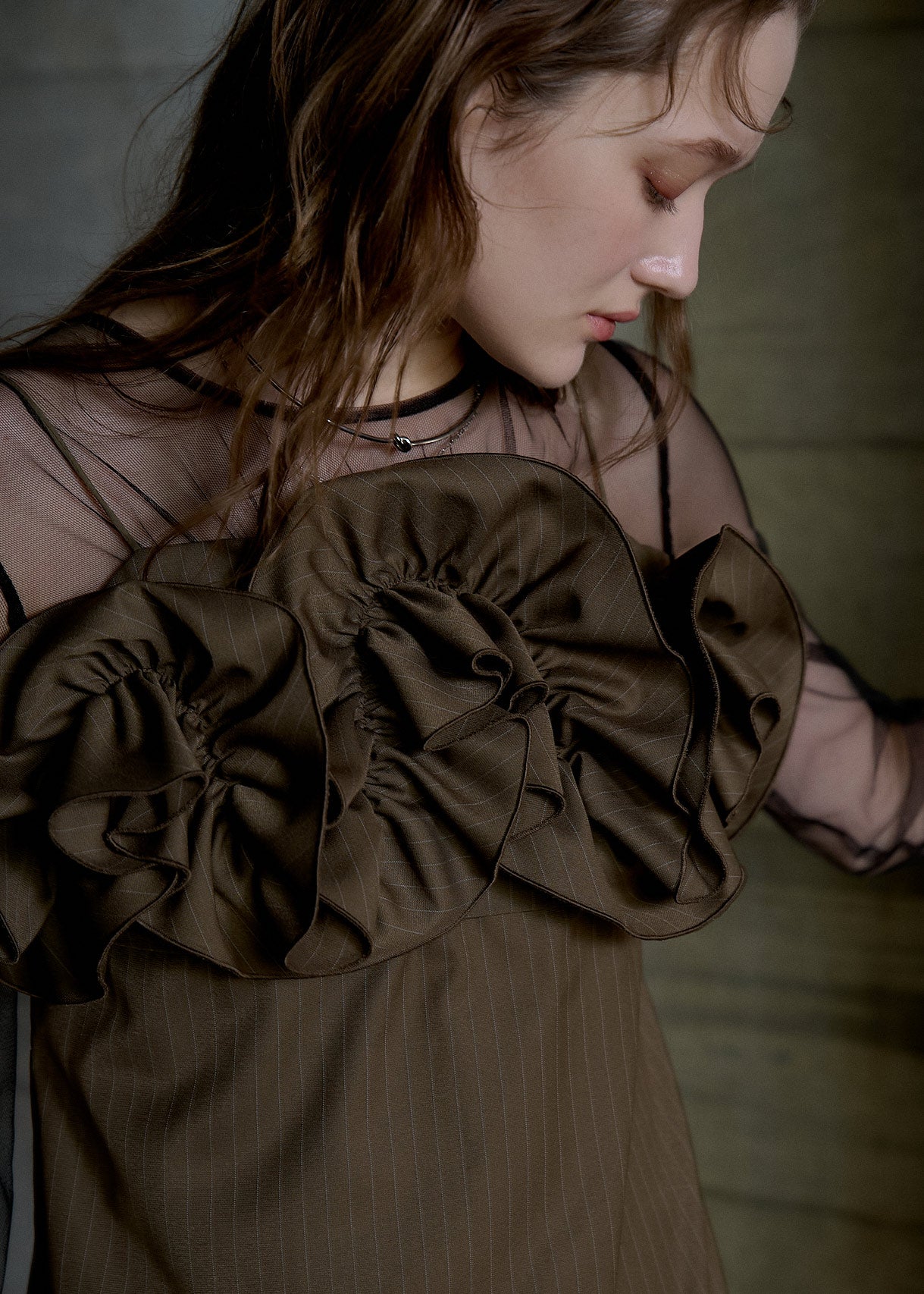 Wavy frill bustier stripe dressのドレス|Dorry Doll / LE'RURE