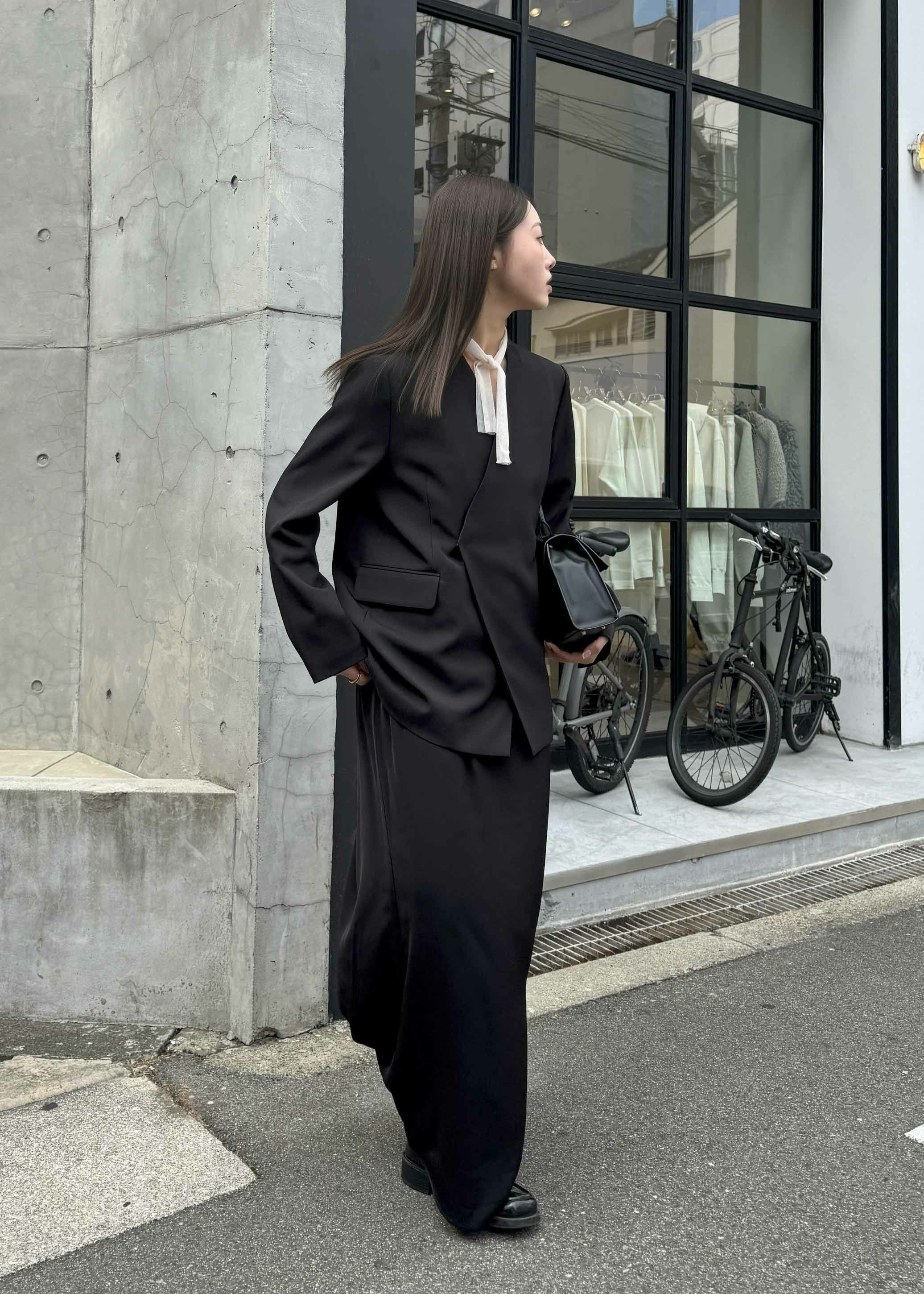 Wi 　LE’RURE Melange collarless ジャケット Melange collarless jacket（ノーカラージャケット）｜LE'RURE