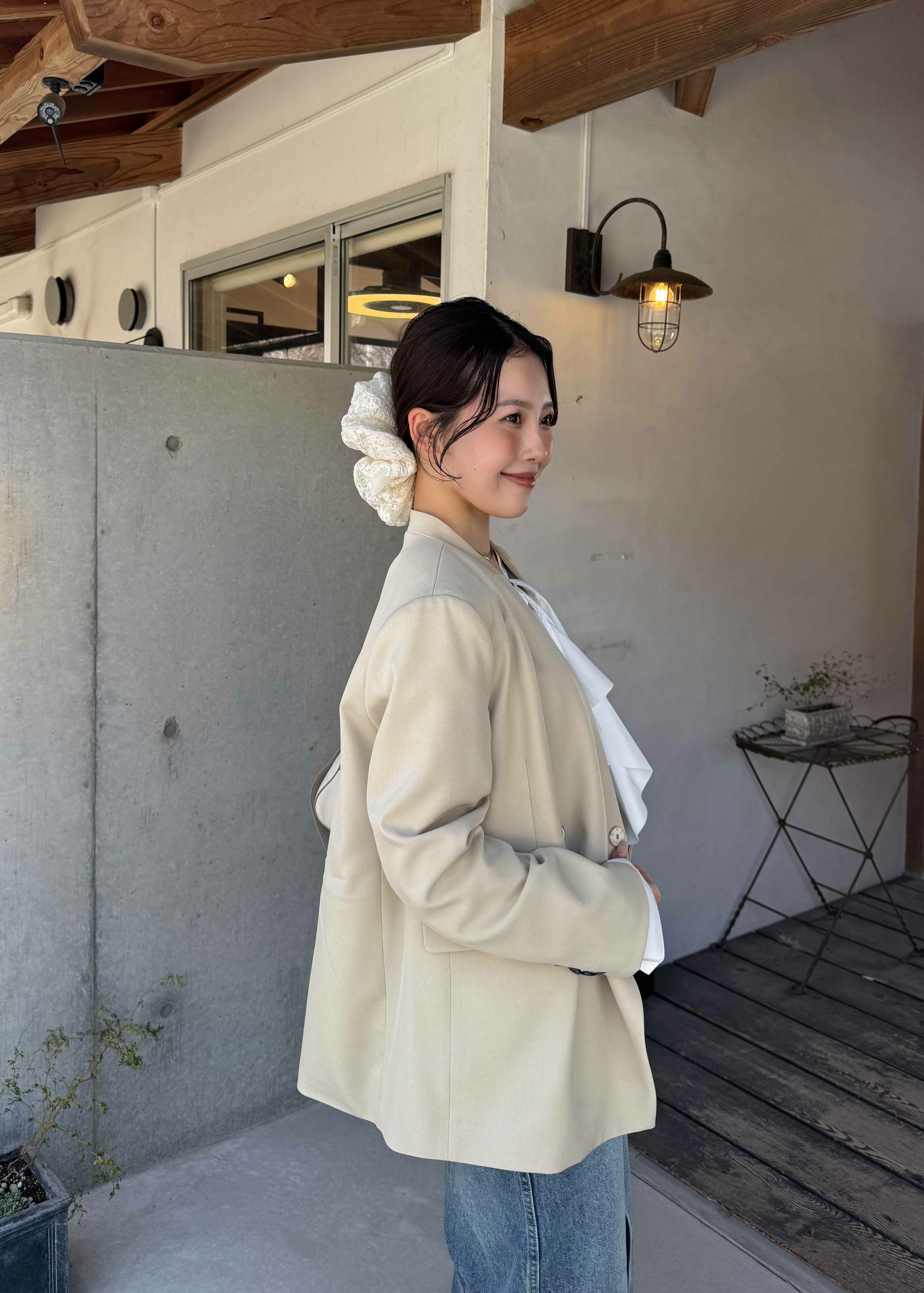 Melange collarless jacketのドレス|Dorry Doll / LE'RURE