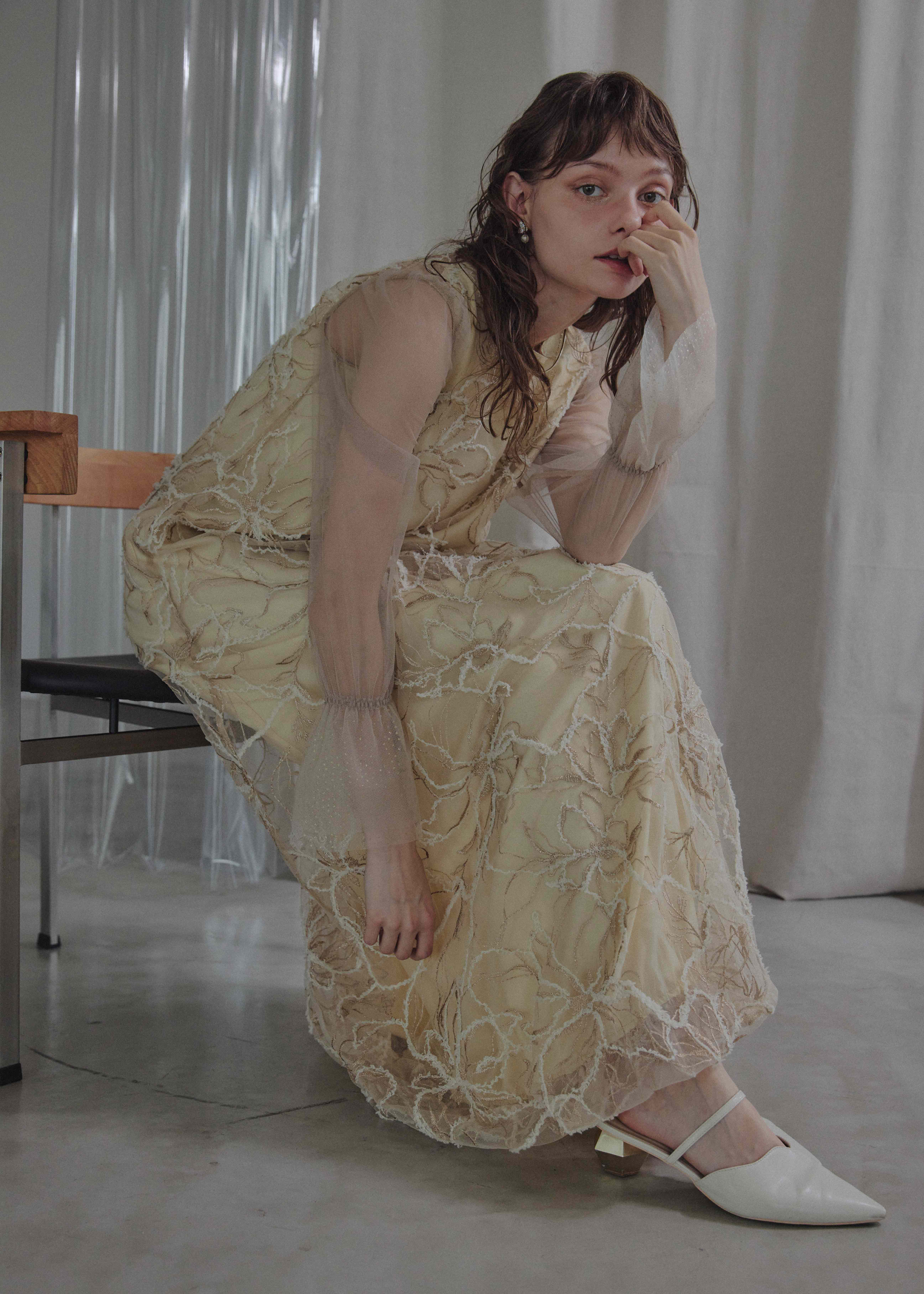 LERURE リルアー　Plume broderie balloon dress Plume broderie balloon dressのドレス|Dorry Doll / LE'RURE