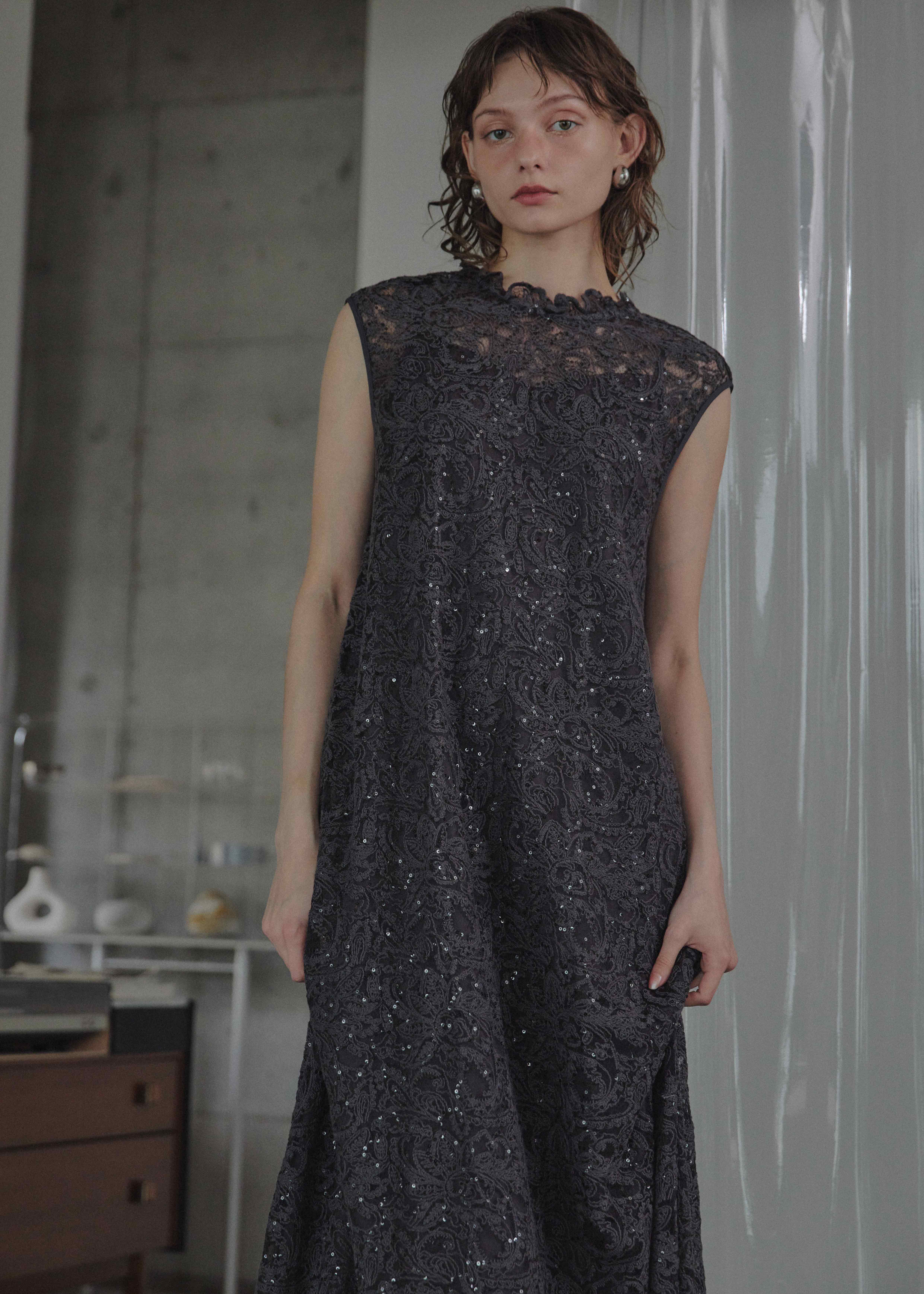 新品　Sサイズ　LE’RURE Prism lace A-line dress黒 Prism lace A-line dressのドレス|Dorry Doll / LE'RURE