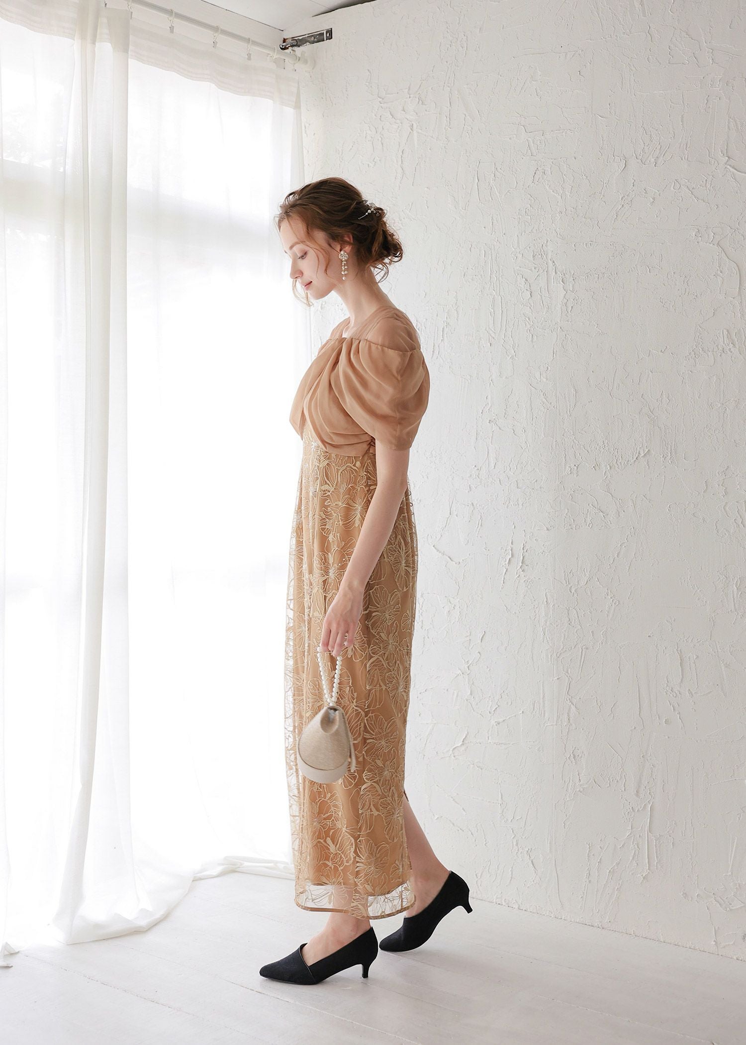 ドレープデザインスパンコールドレス | DorryDoll