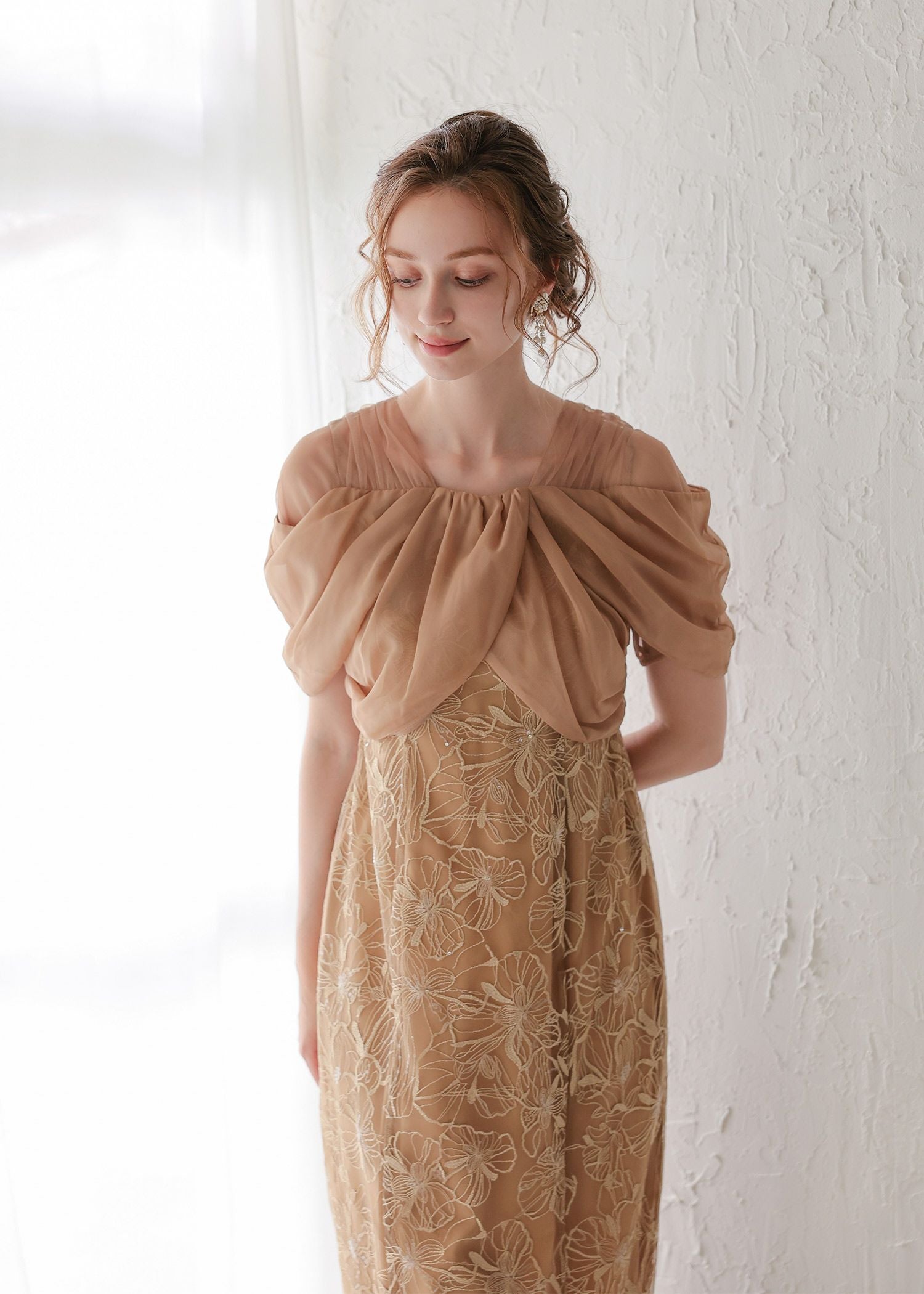 ドレープデザインスパンコールドレス | DorryDoll