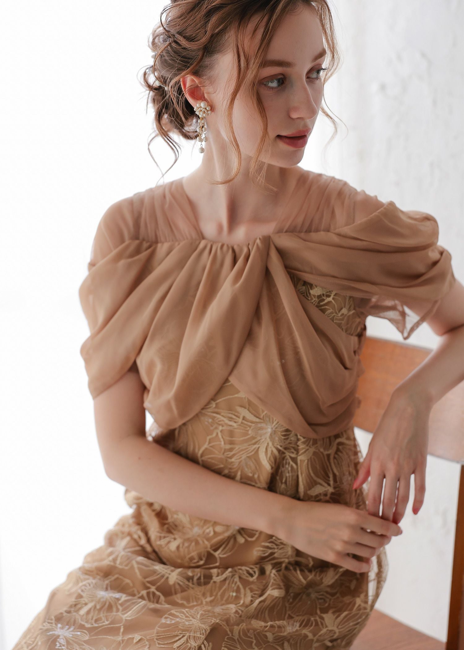 ドレープデザインスパンコールドレス | DorryDoll