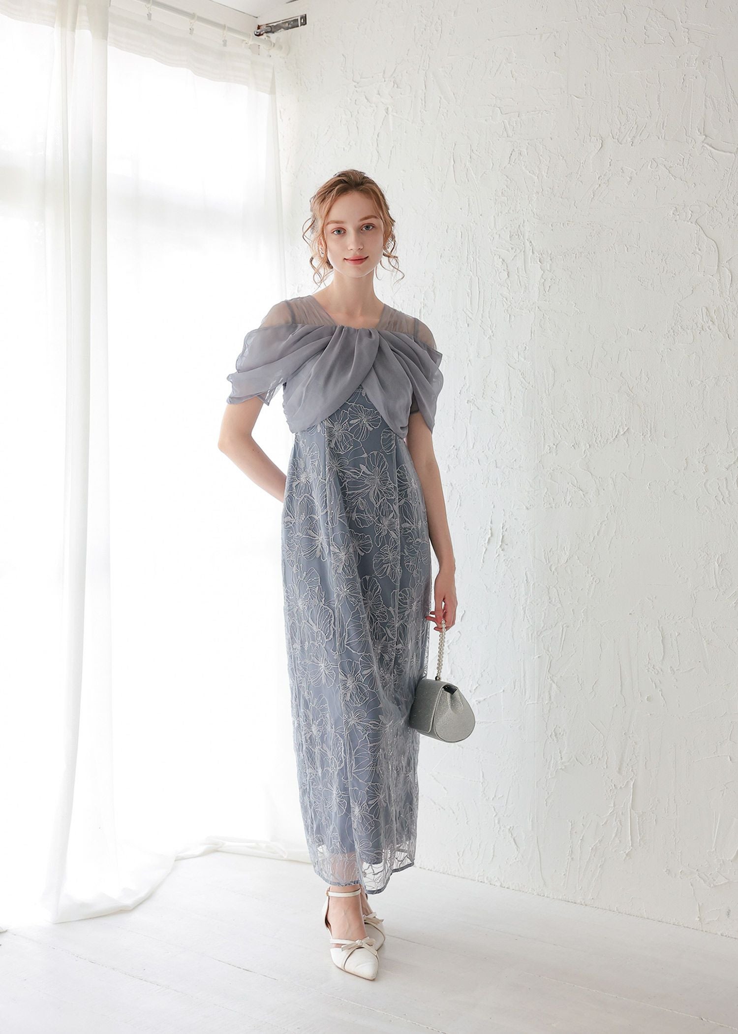 ドレープデザインスパンコールドレス | DorryDoll