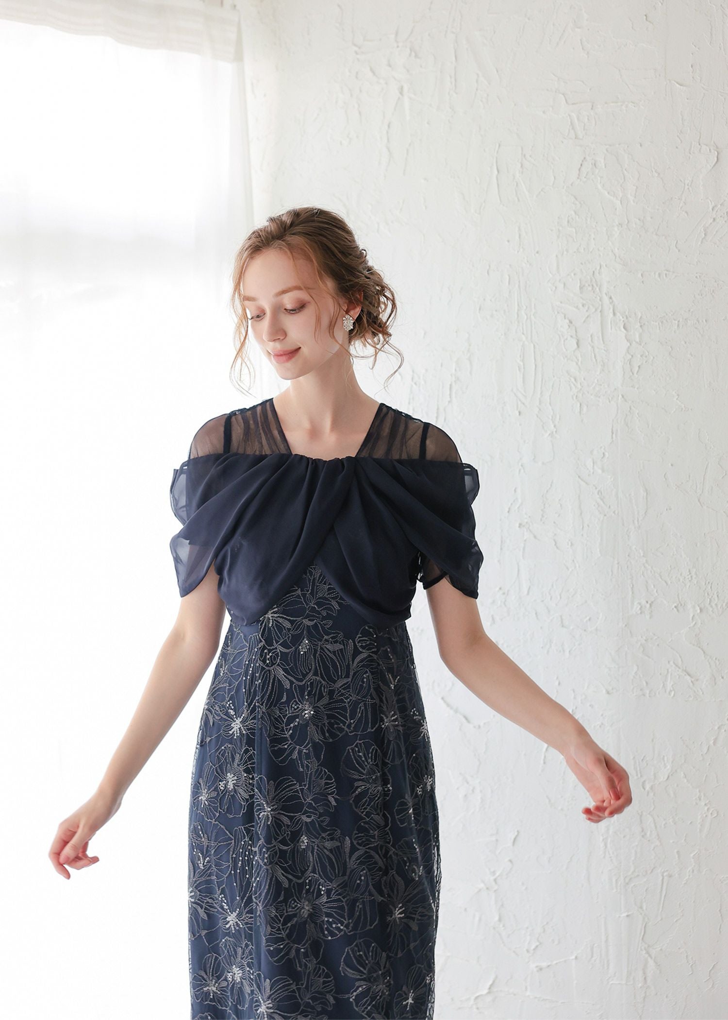 ドレープデザインスパンコールドレス | DorryDoll