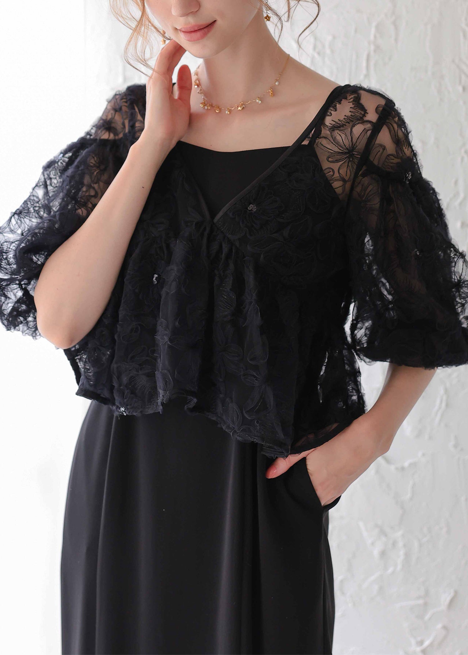 フラッフィーフラワーセットドレス｜DorryDoll
