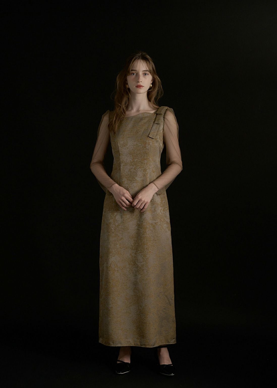 Shoulder ribbon jacquard dressのドレス|Dorry Doll / LE'RURE