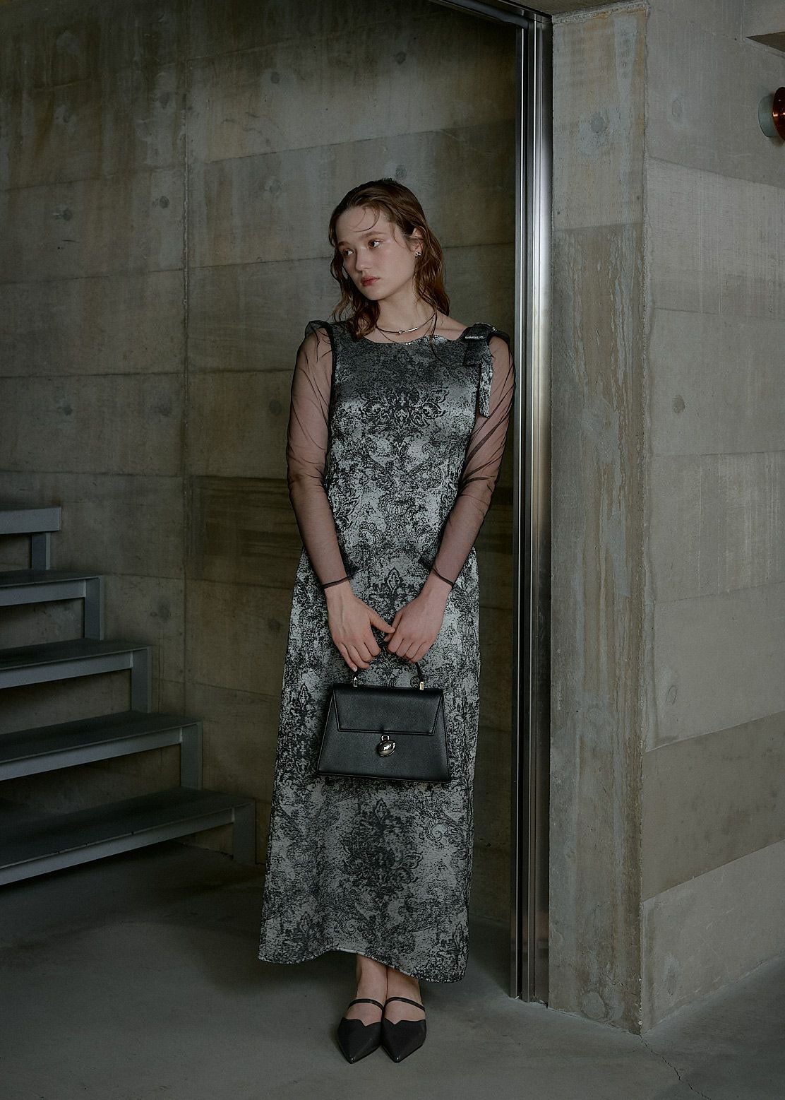 Shoulder ribbon jacquard dressのドレス|Dorry Doll / LE'RURE