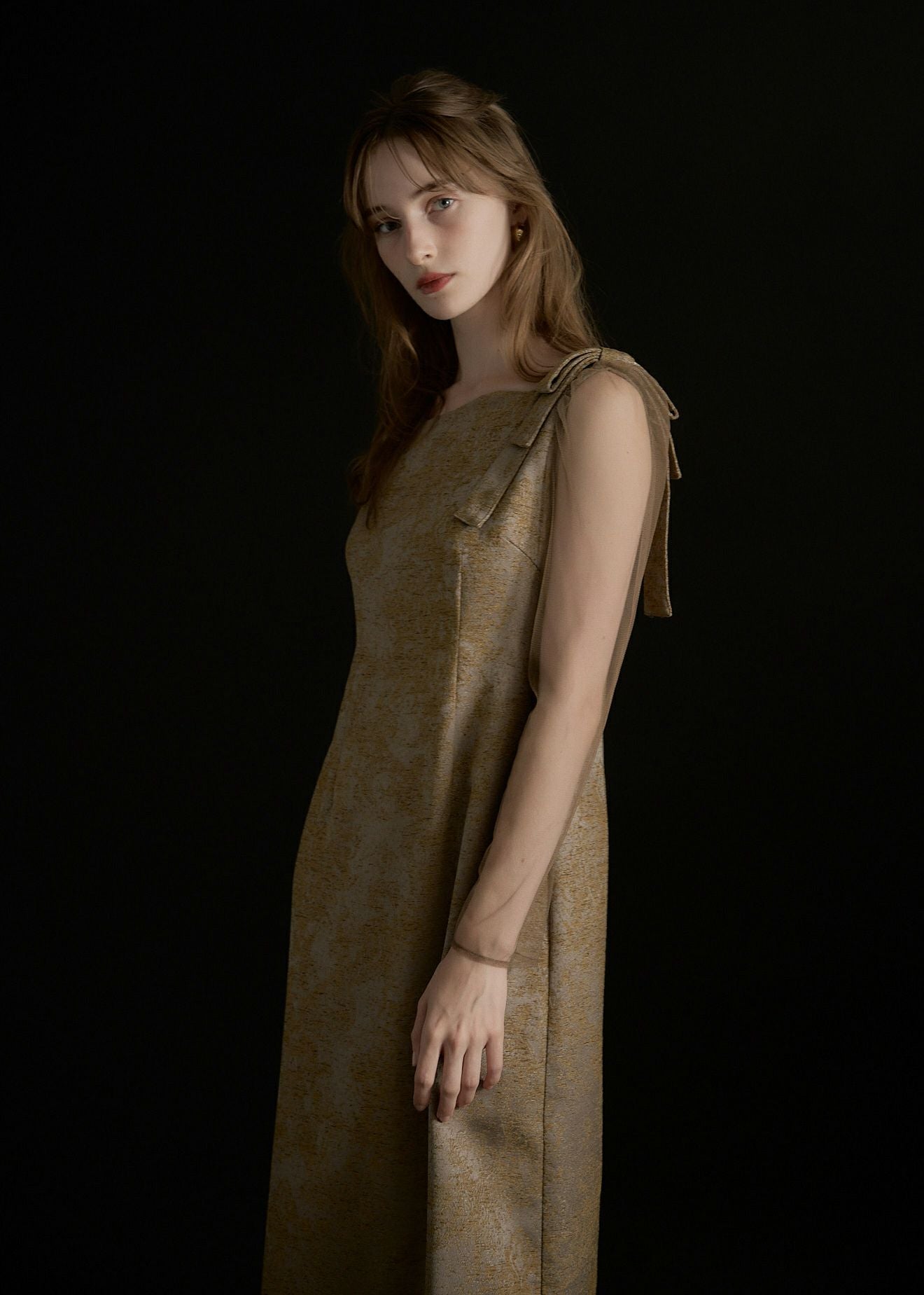 Shoulder ribbon jacquard dressのドレス|Dorry Doll / LE'RURE