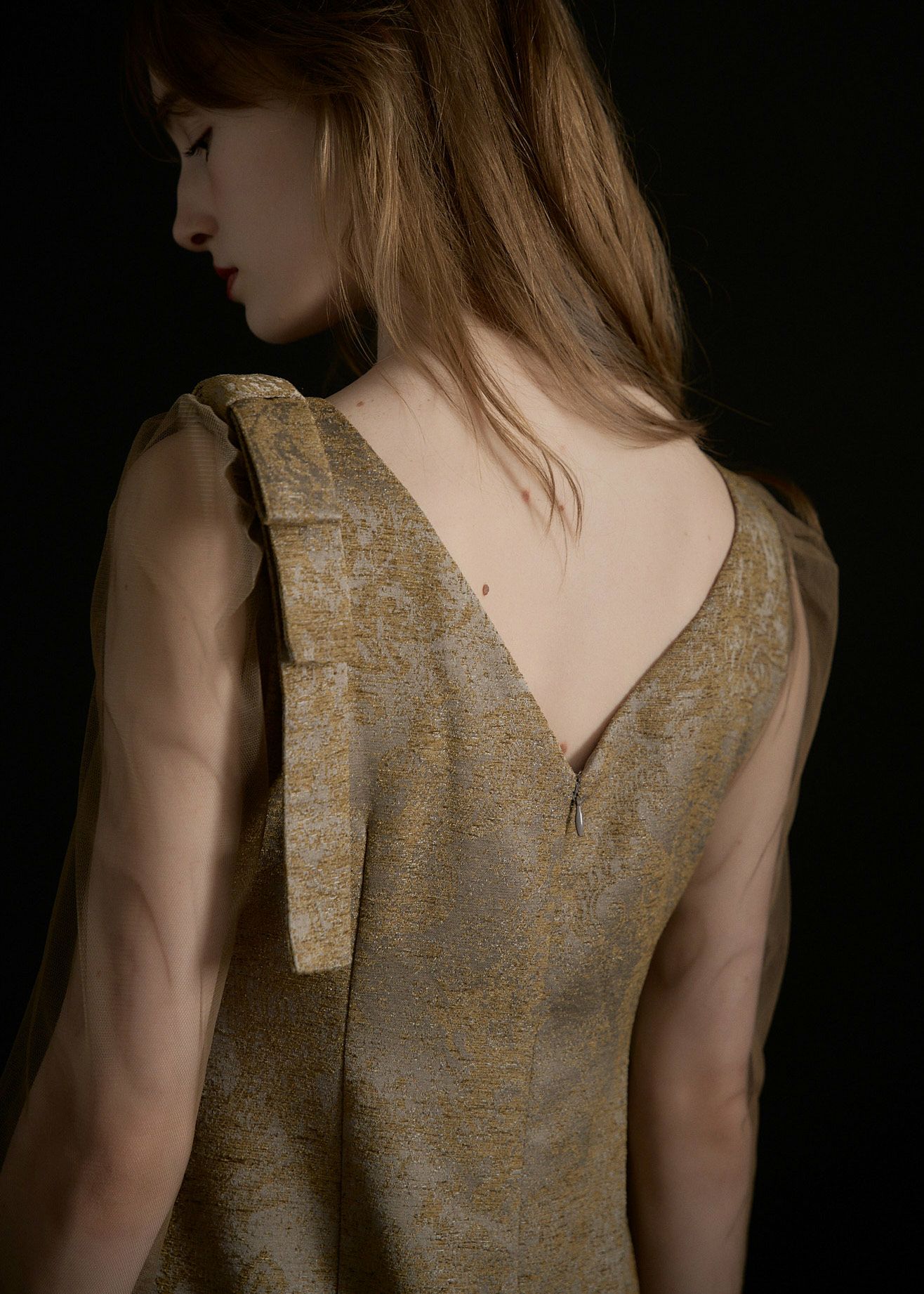 Shoulder ribbon jacquard dressのドレス|Dorry Doll / LE'RURE