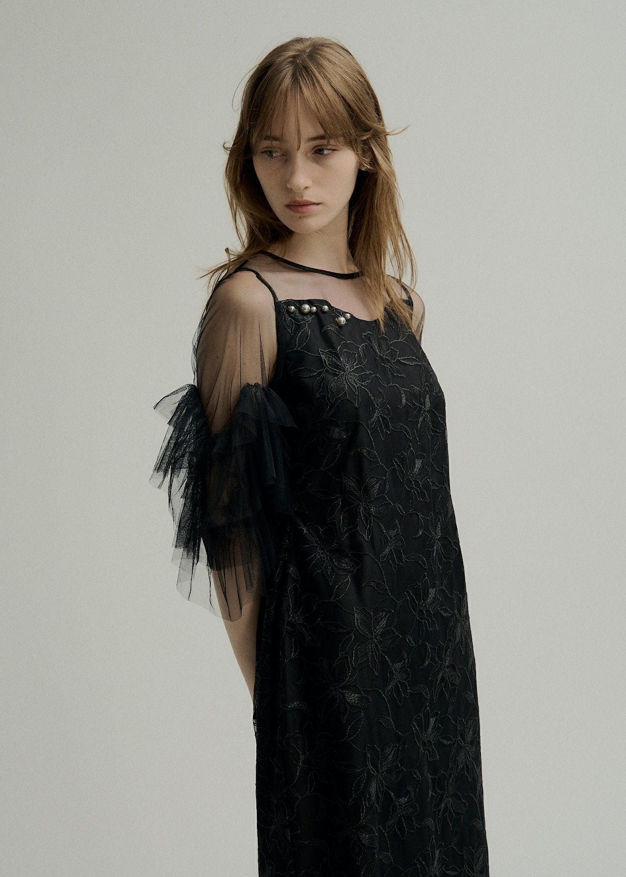 Pearl motif embroidery dressのドレス|Dorry Doll / LE'RURE