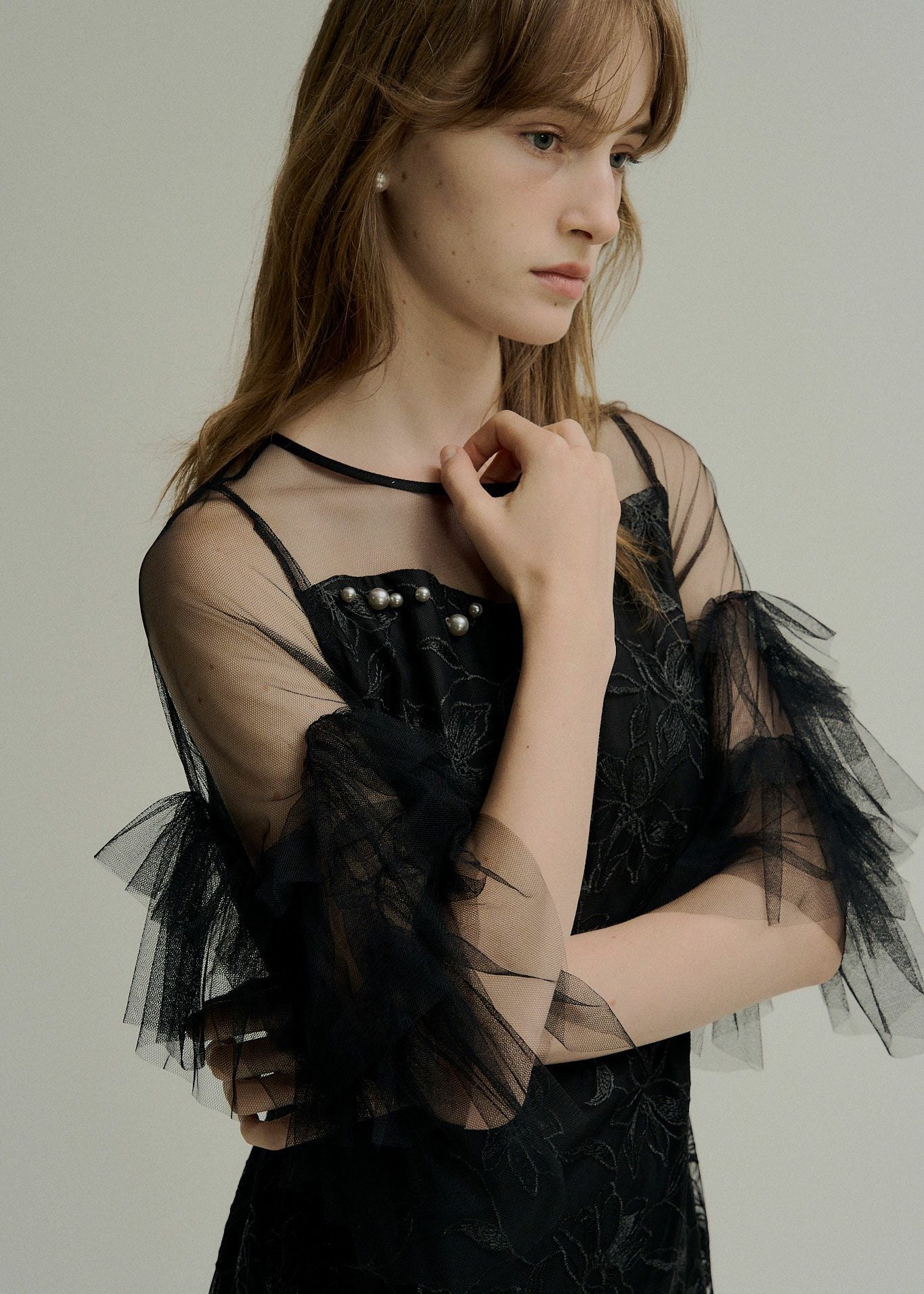 Pearl motif embroidery dressのドレス|Dorry Doll / LE'RURE