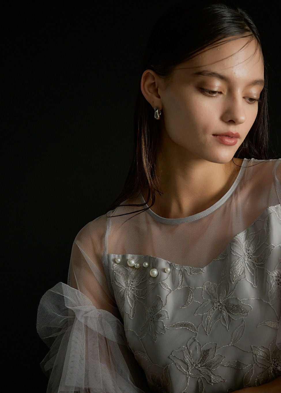 Pearl motif embroidery dressのドレス|Dorry Doll / LE'RURE
