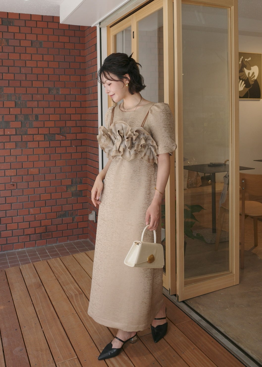 Wavy frill bustier jacquard dressのドレス|Dorry Doll / LE'RURE