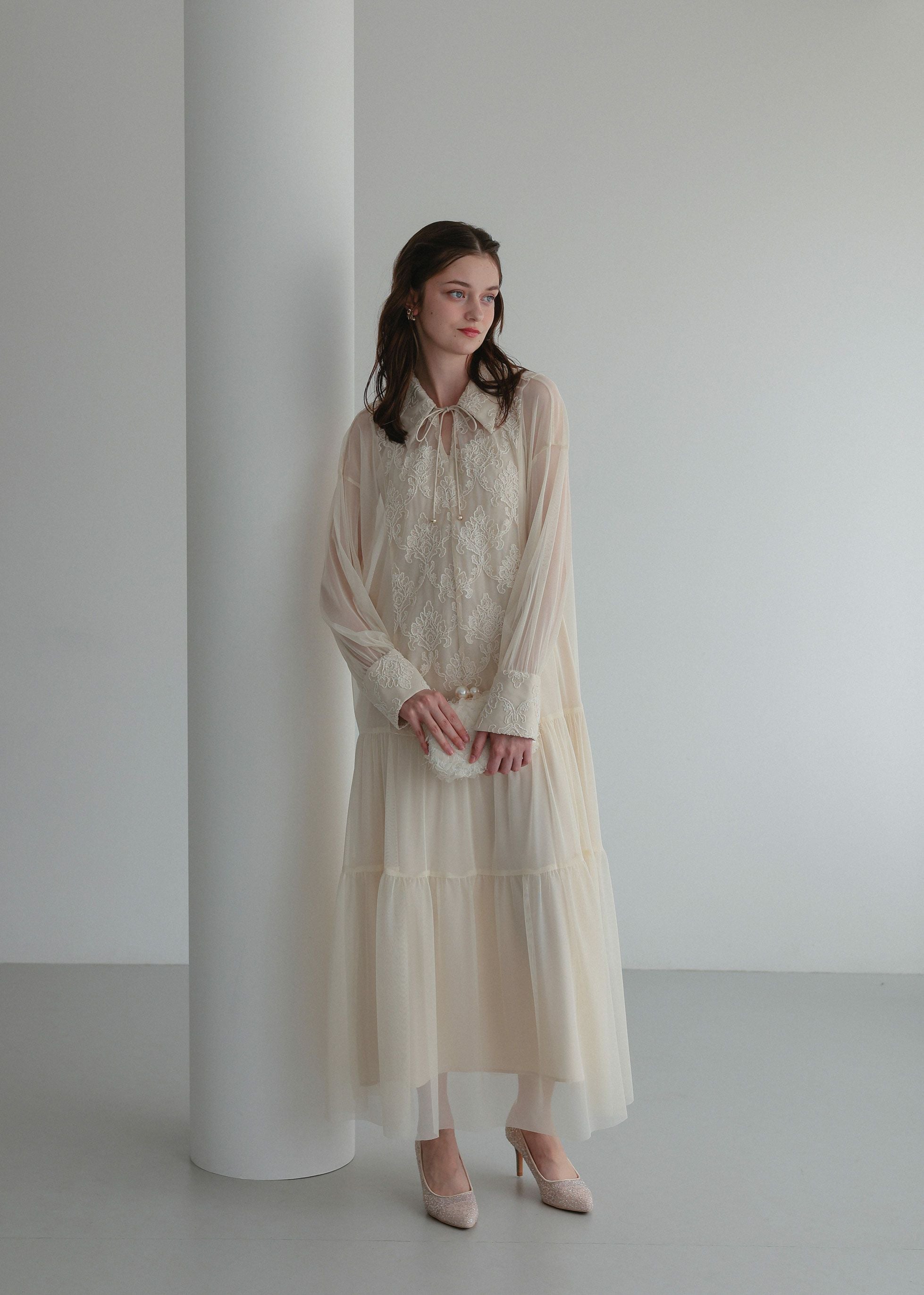 デザインカラーモールレースドレス｜DorryDoll