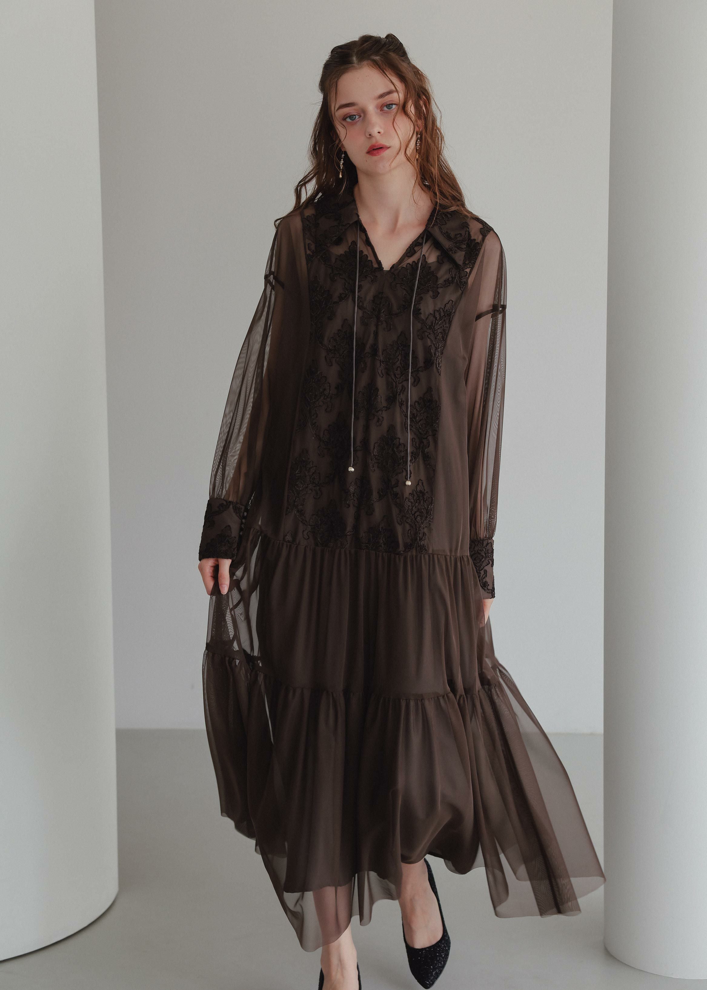 デザインカラーモールレースドレス｜DorryDoll