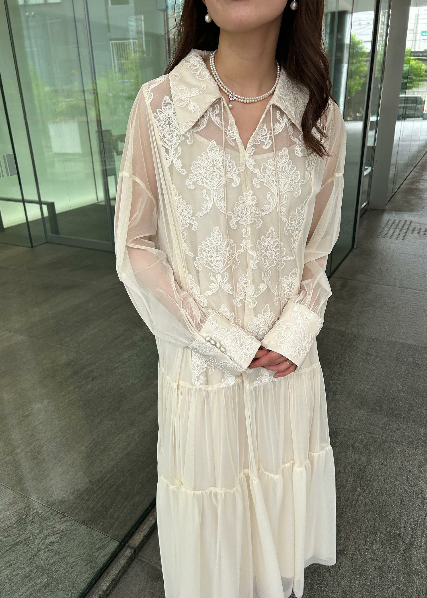 デザインカラーモールレースドレス｜DorryDoll