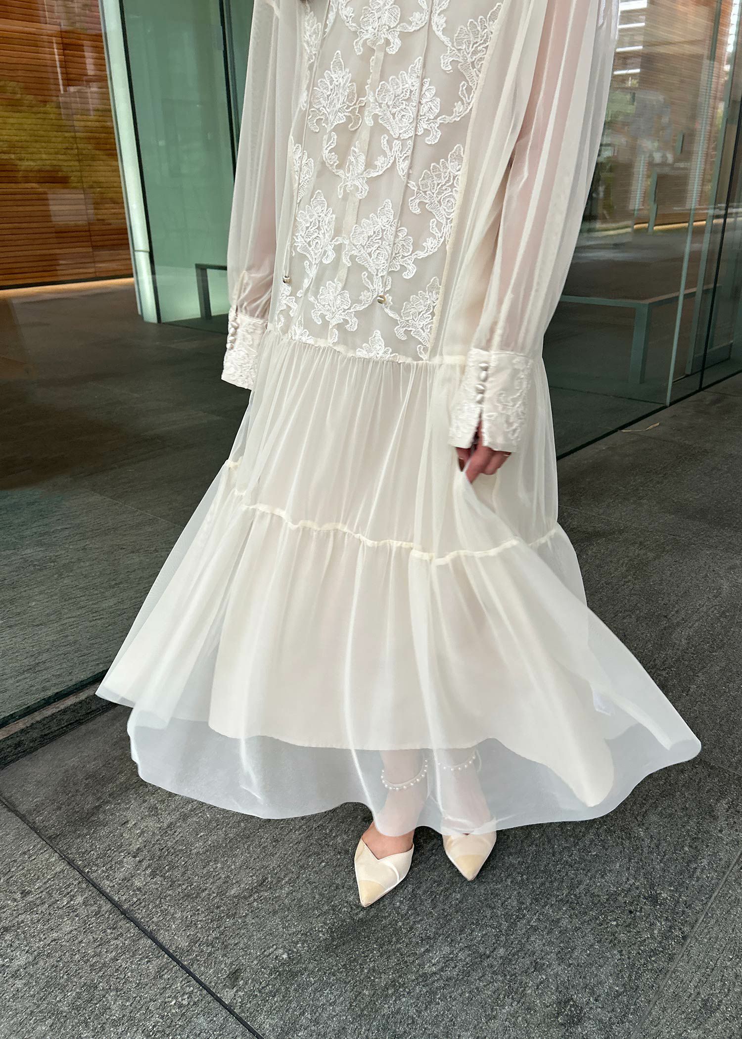 デザインカラーモールレースドレス｜DorryDoll