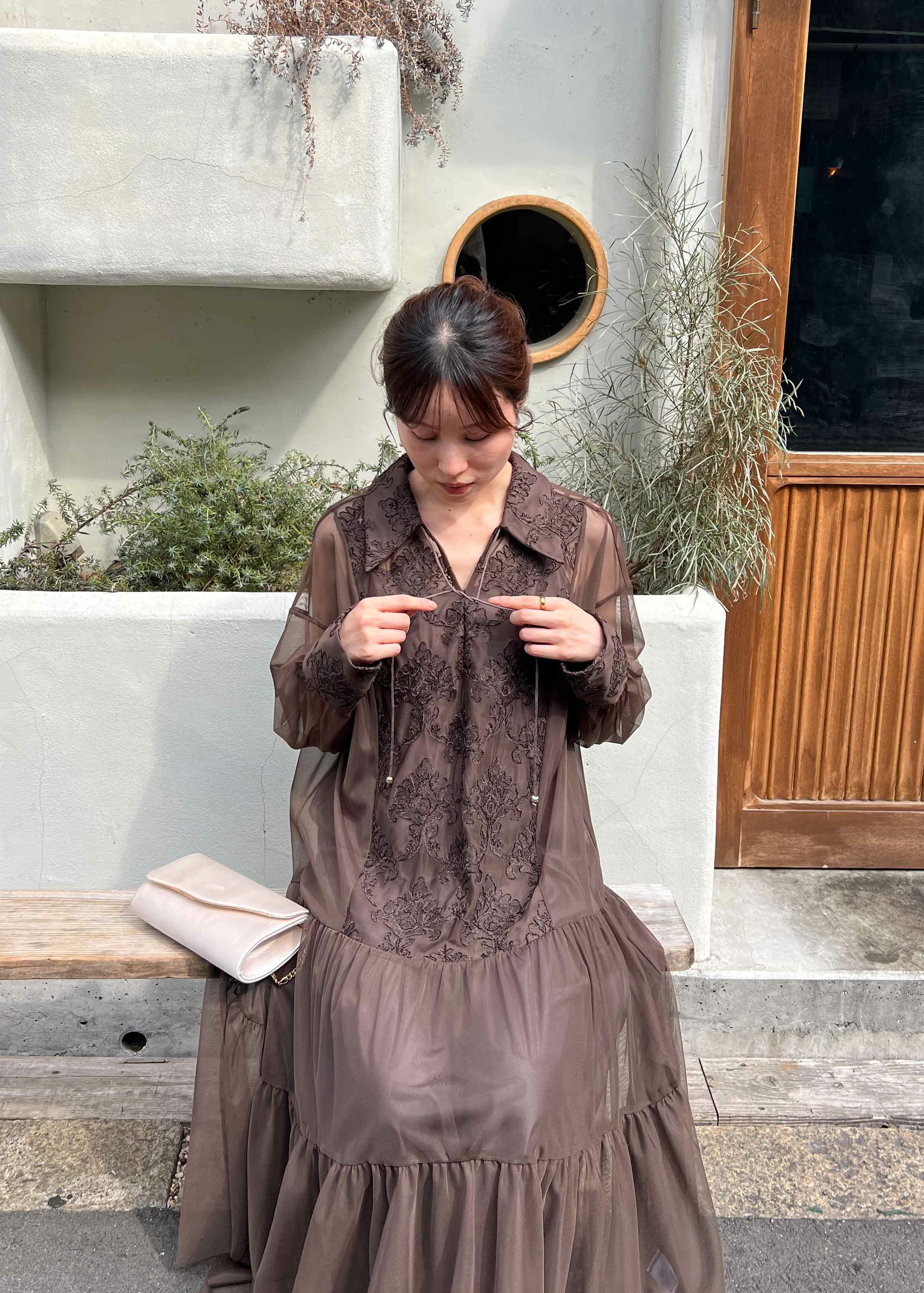 デザインカラーモールレースドレス｜DorryDoll