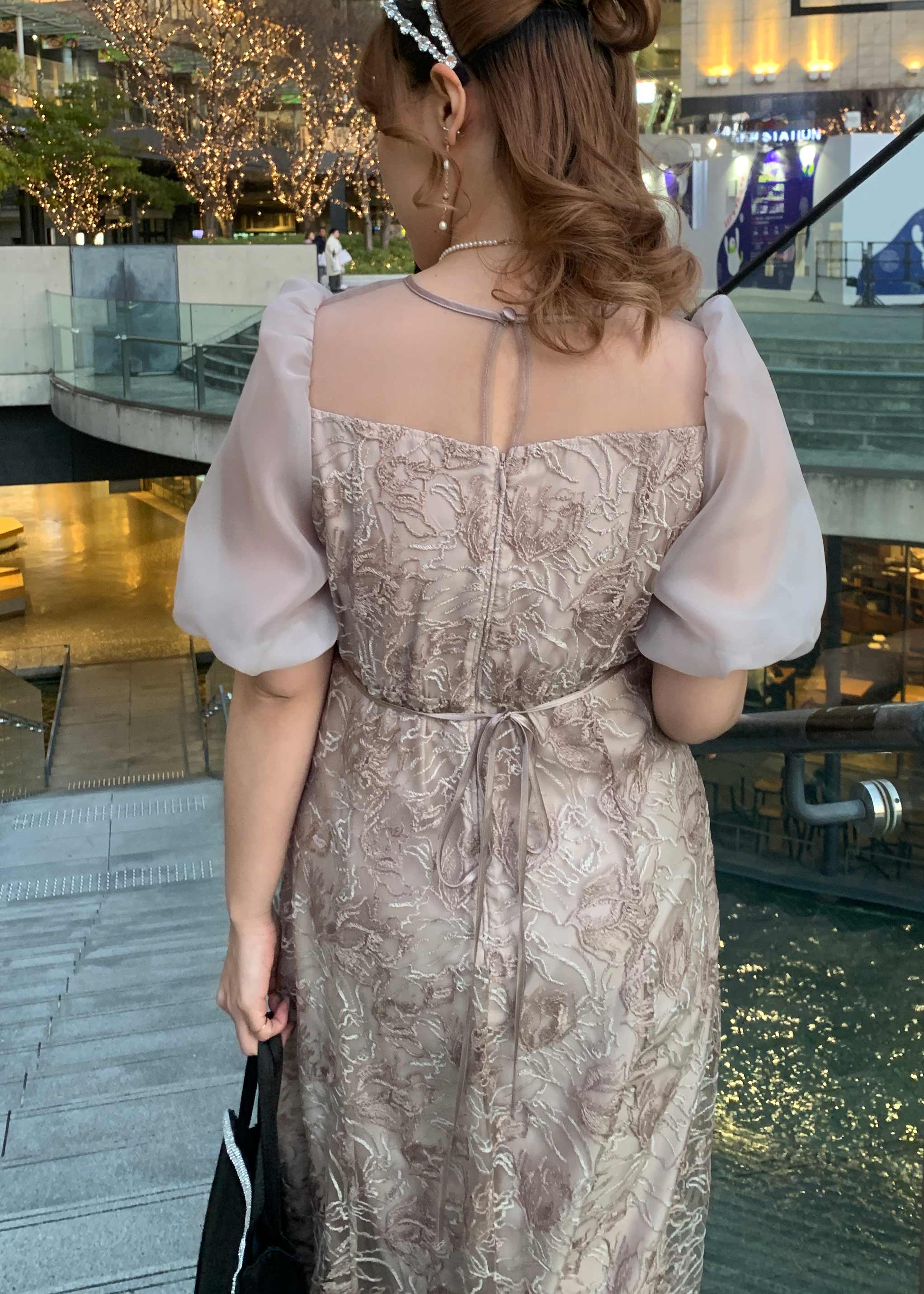 ニュアンスフラワーレースドレス｜DorryDoll