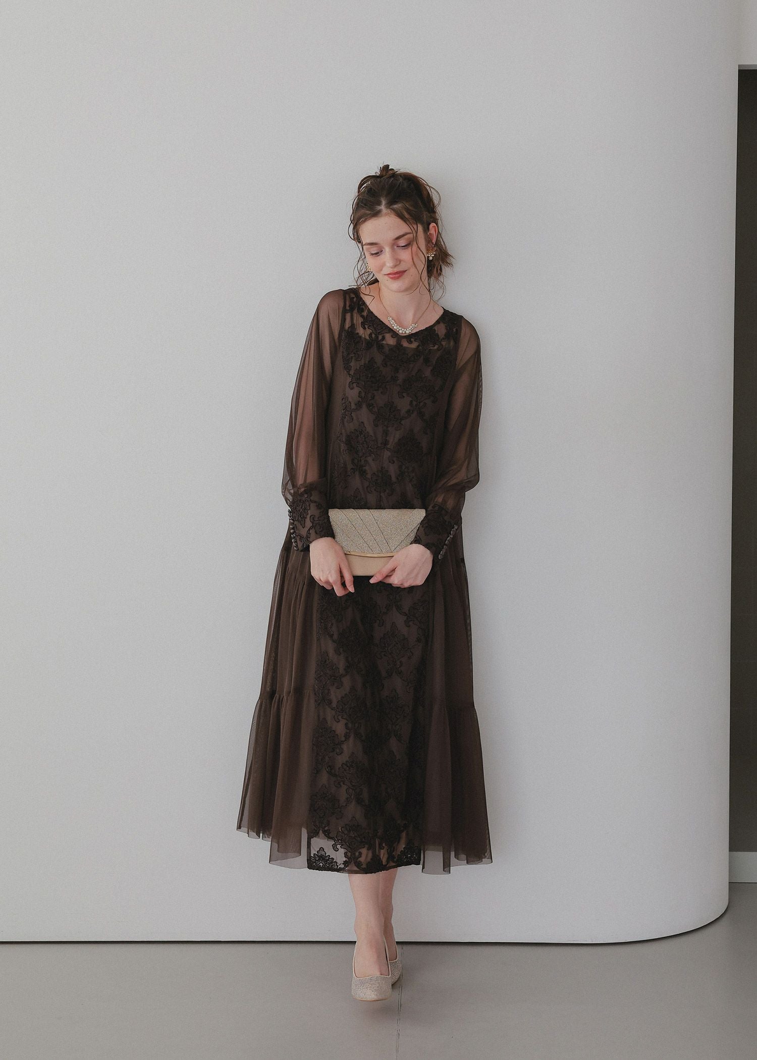 モールレースサイドティアードドレス｜DorryDoll