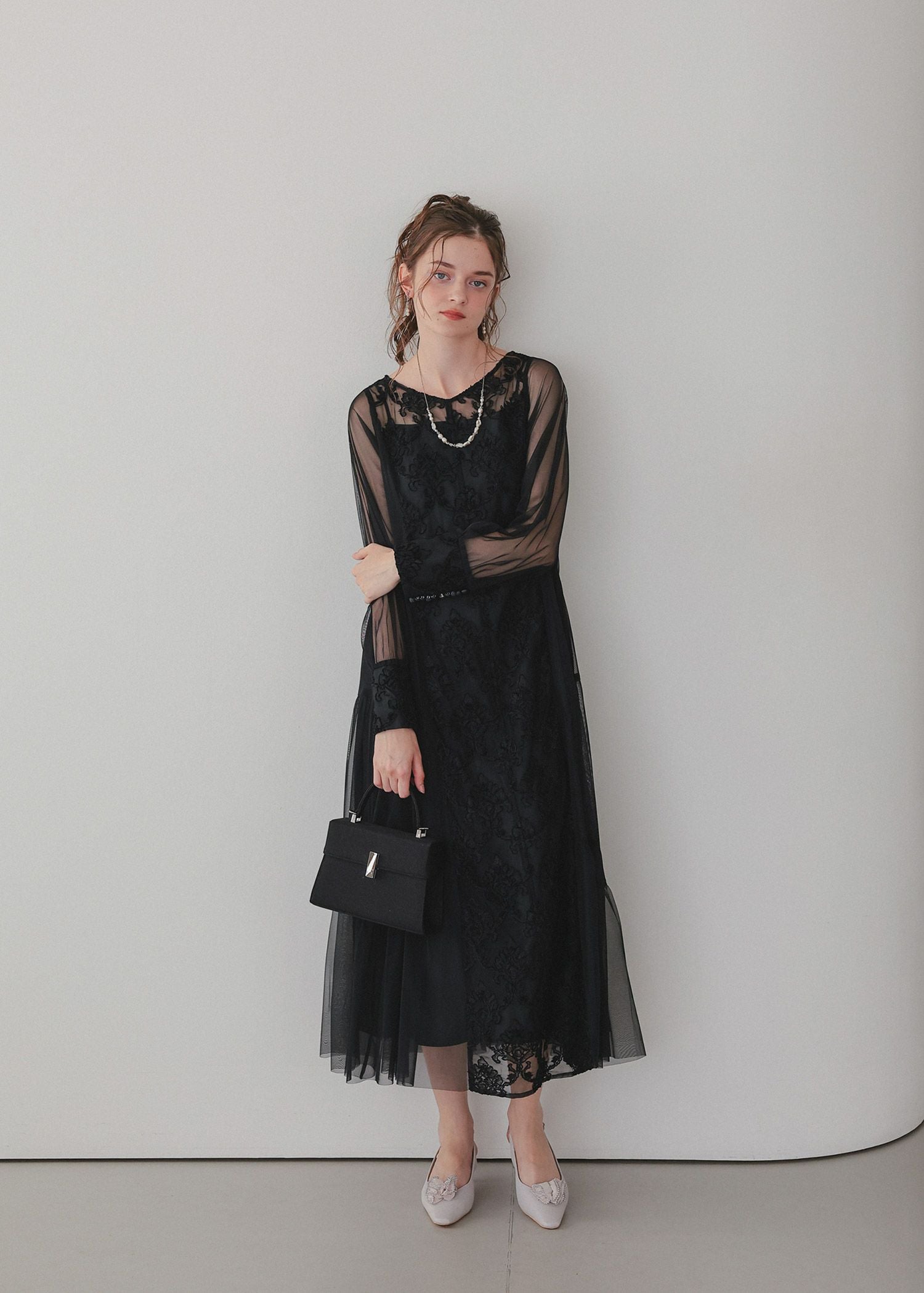 モールレースサイドティアードドレス｜DorryDoll