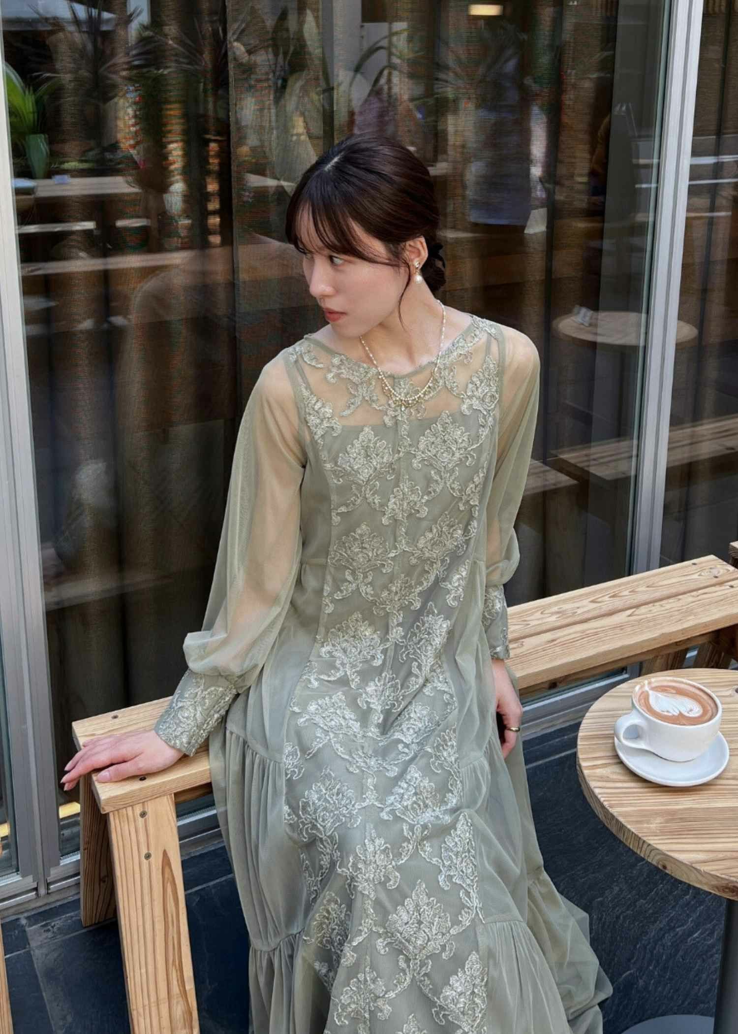 モールレースサイドティアードドレス｜DorryDoll