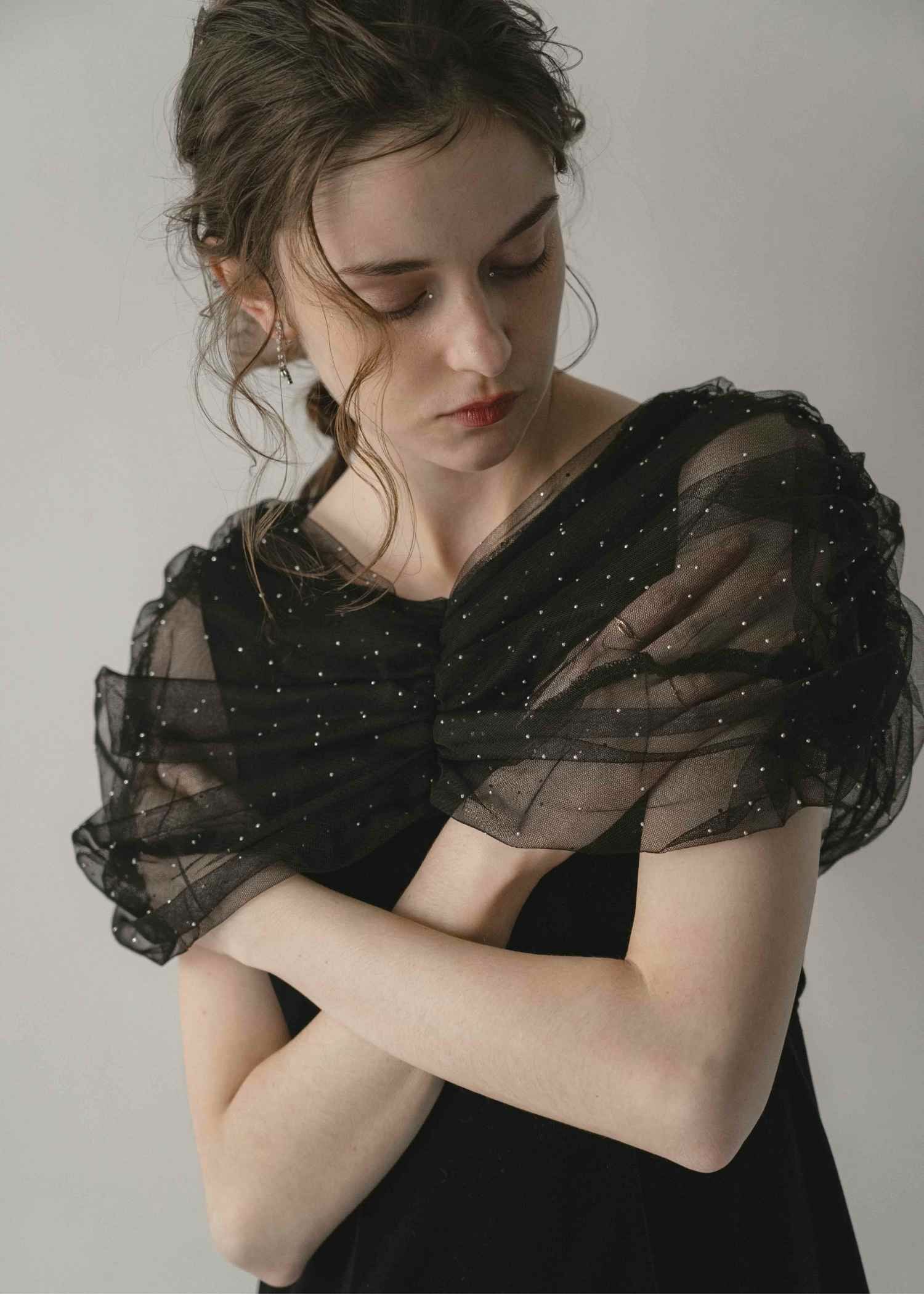 チュールケープデザインマーメイドドレス|DorryDoll