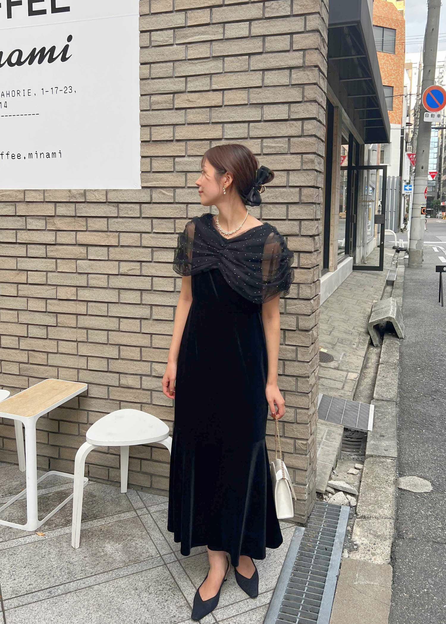 チュールケープデザインマーメイドドレス|DorryDoll