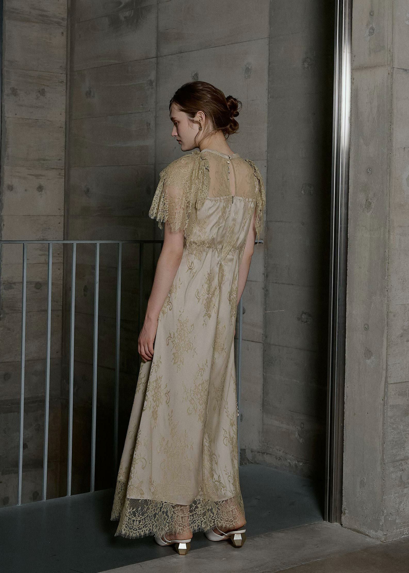 ク★新品タグ付き★ LE’RURE  lace scallop ドレス Lace layered scallop dressのドレス|Dorry Doll / LE'RURE