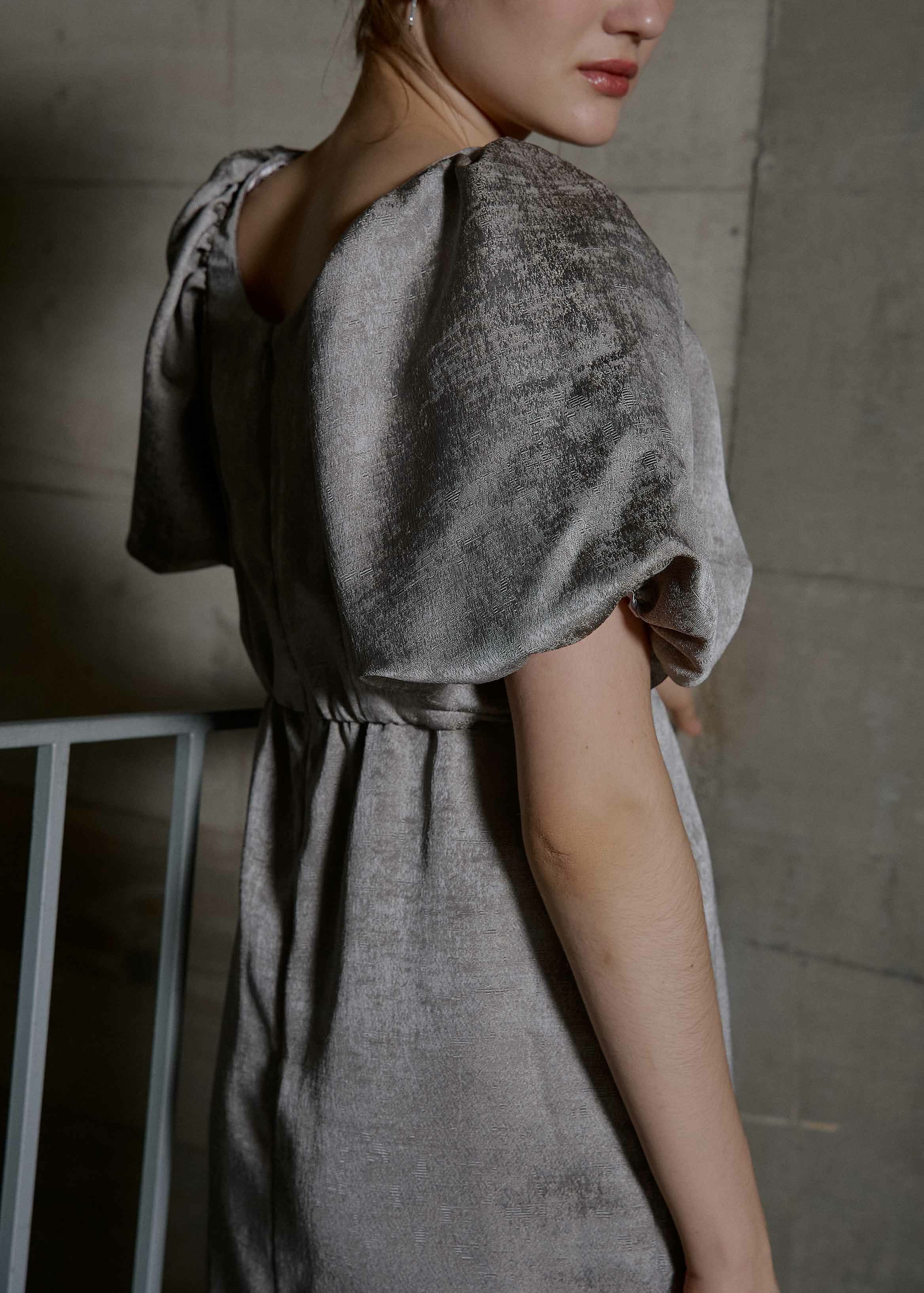 Jacquard puffsleeve dressのドレス|Dorry Doll / LE'RURE