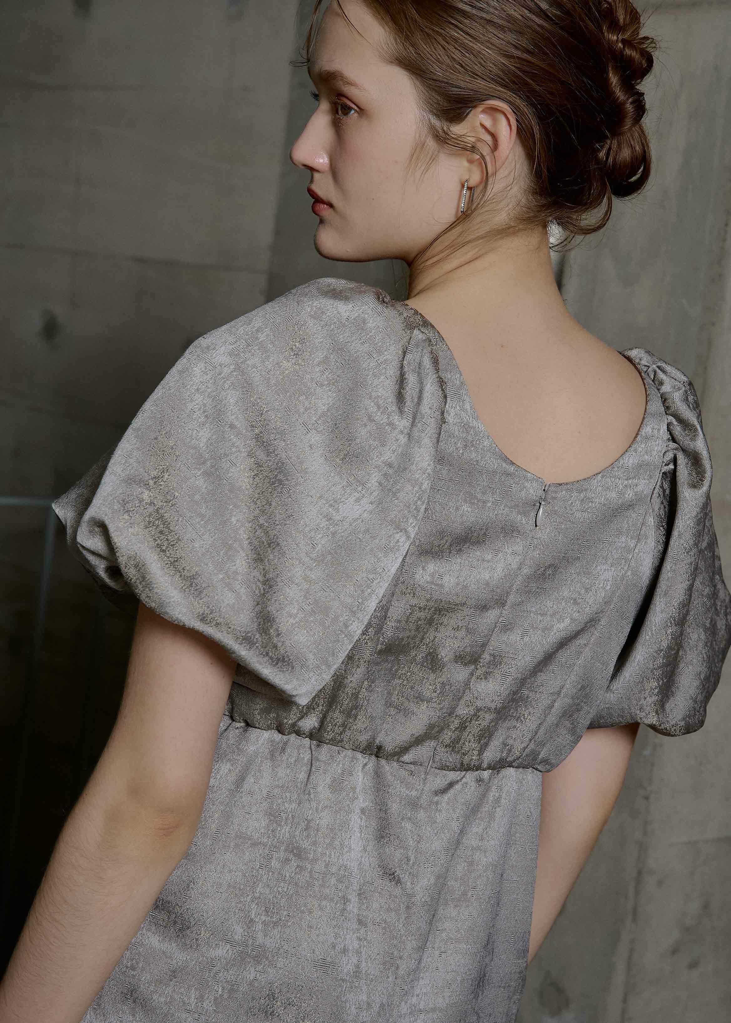 Jacquard puffsleeve dressのドレス|Dorry Doll / LE'RURE