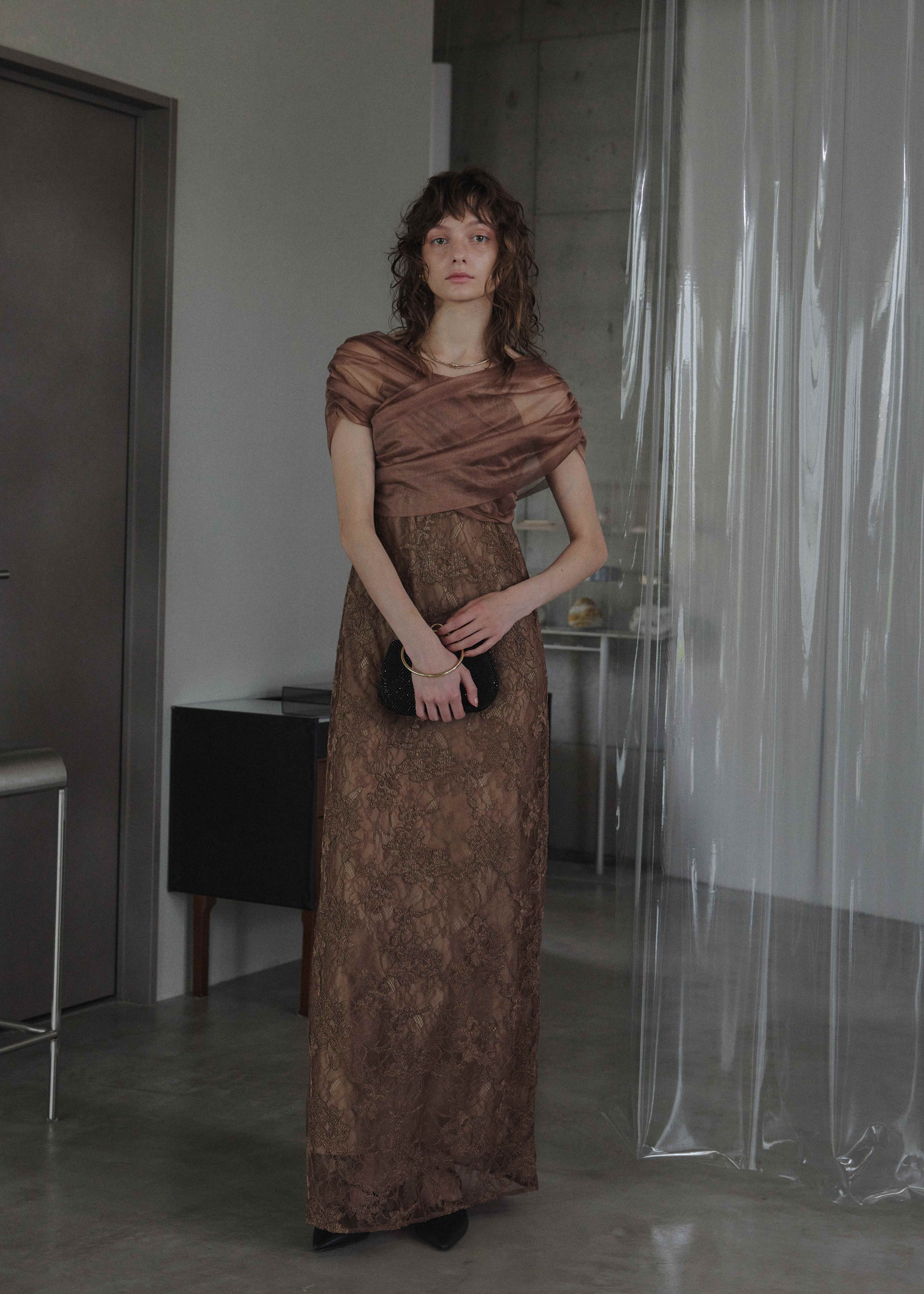 新品LE’RURE Cross tulle design flare dress Cross tulle design flare dressのドレス|Dorry Doll / LE'RURE