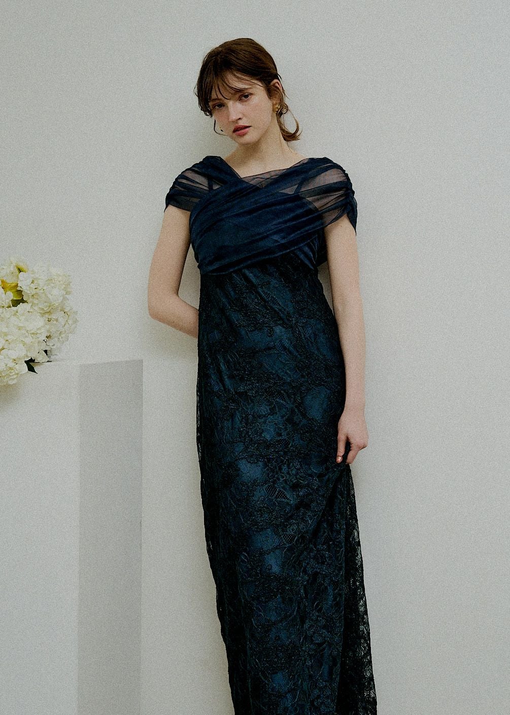 LE’RURE Cross tulle design flare dress Cross tulle design flare dressのドレス|Dorry Doll / LE'RURE