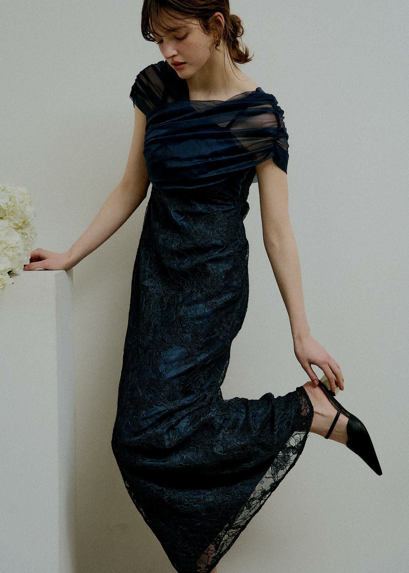 LE’RURE Cross tulle design flare dress Cross tulle design flare dressのドレス|Dorry Doll / LE'RURE