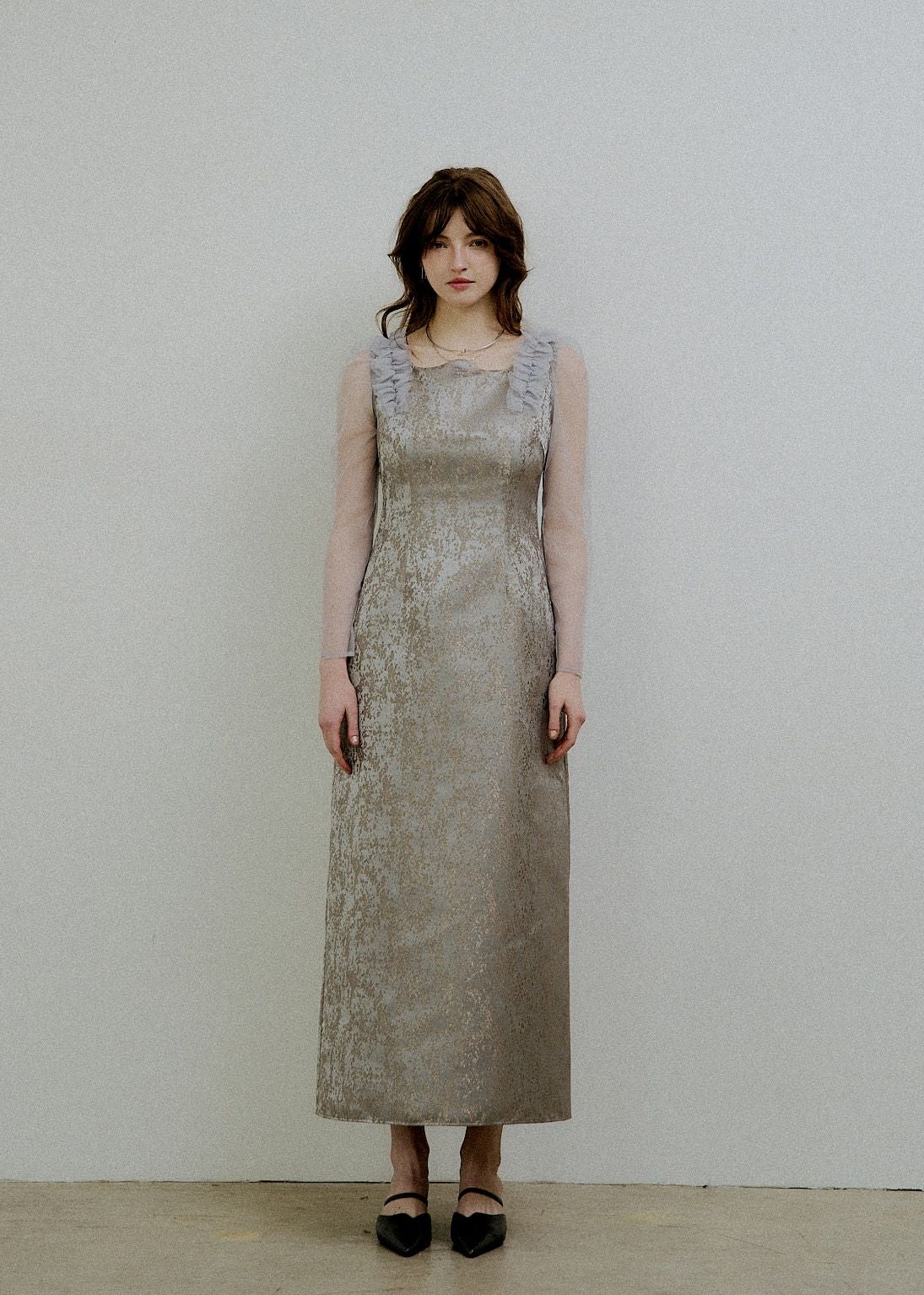 Shouder frill jacquard dressのドレス|Dorry Doll / LE'RURE