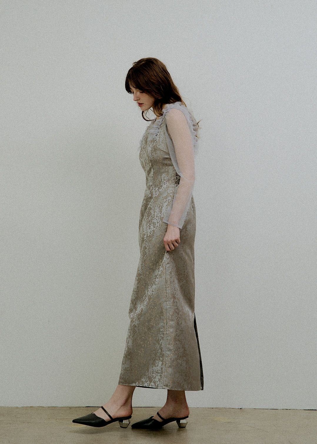 Shouder frill jacquard dressのドレス|Dorry Doll / LE'RURE
